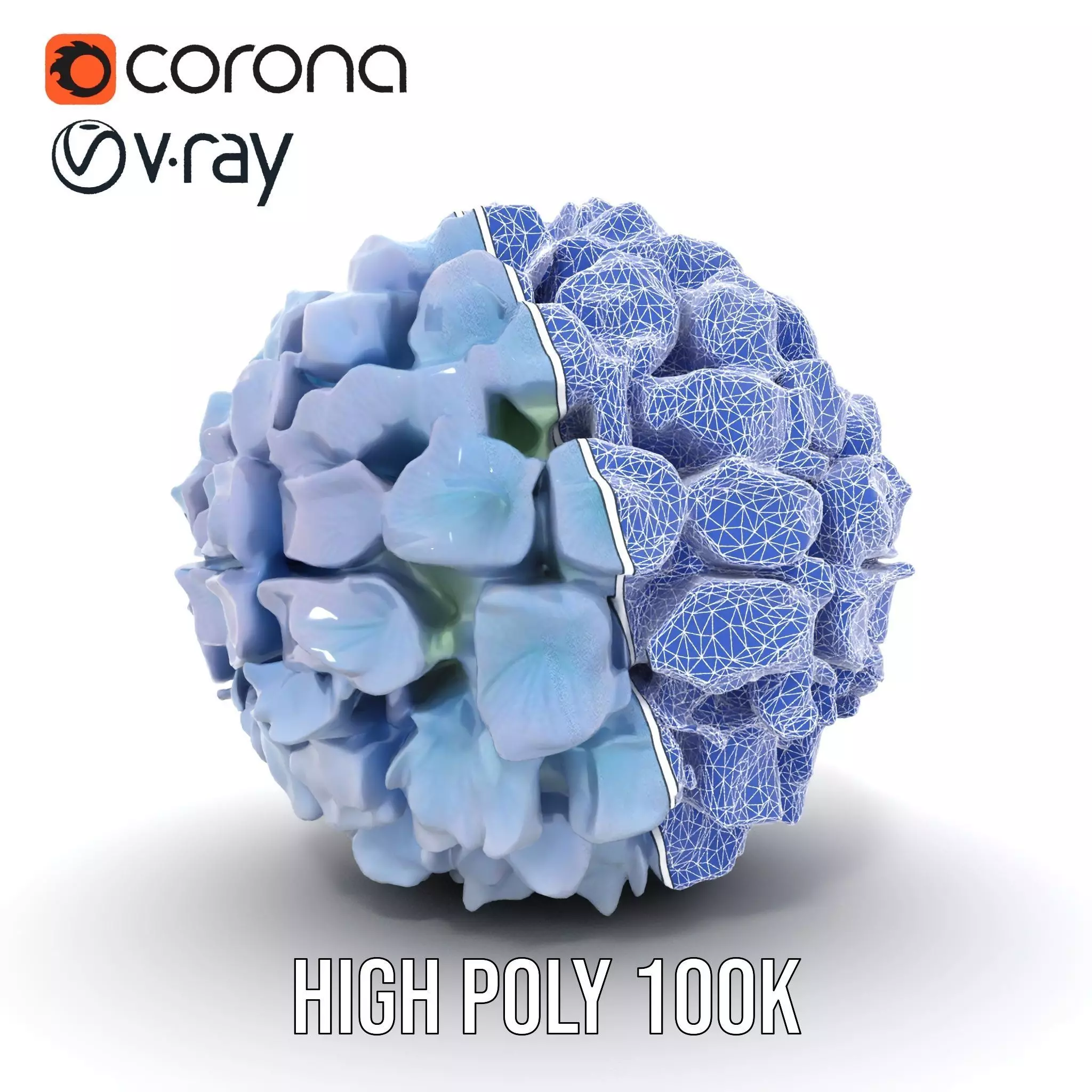 Hydrangea Blossom model pack Low-poly 3D model_29