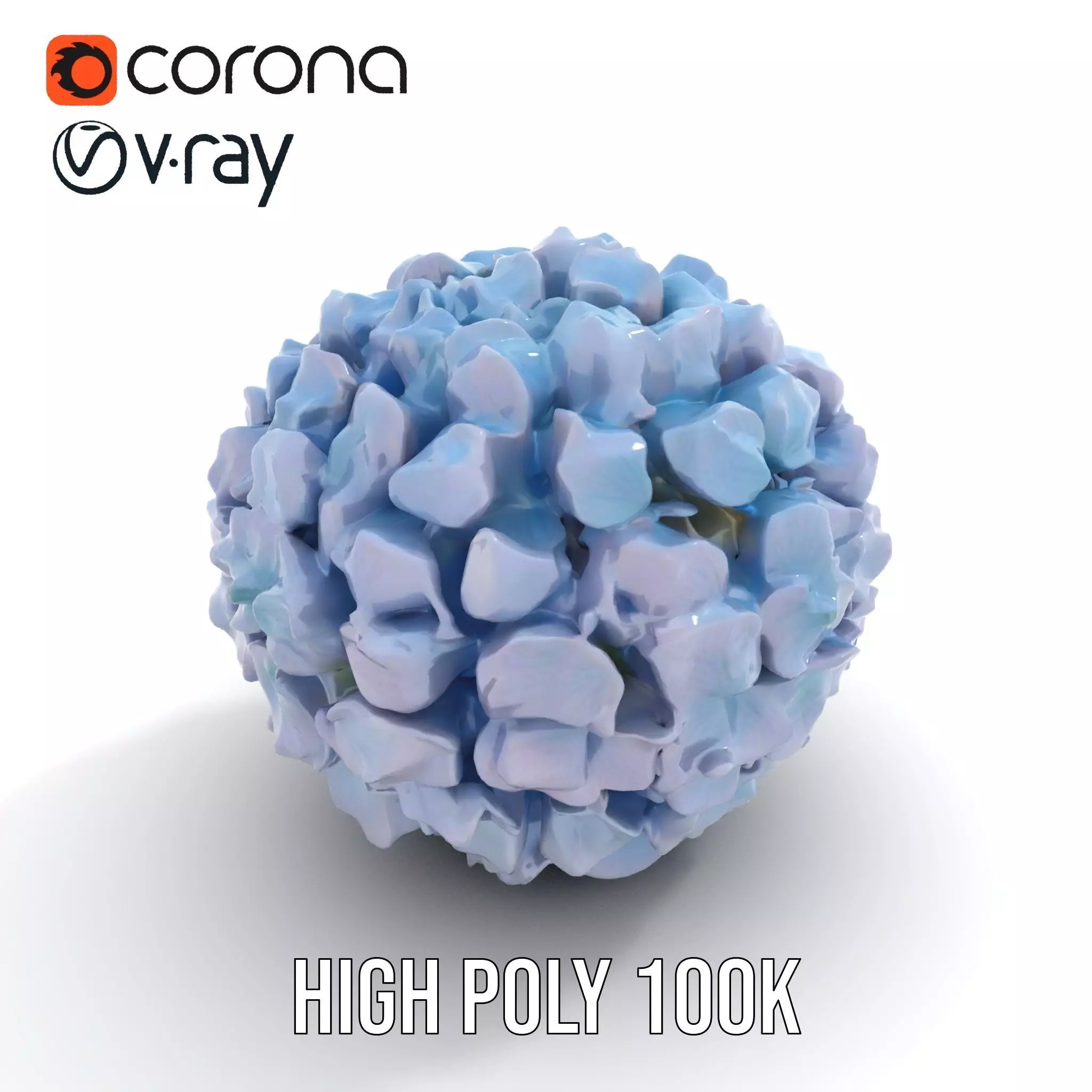 Hydrangea Blossom model pack Low-poly 3D model_17