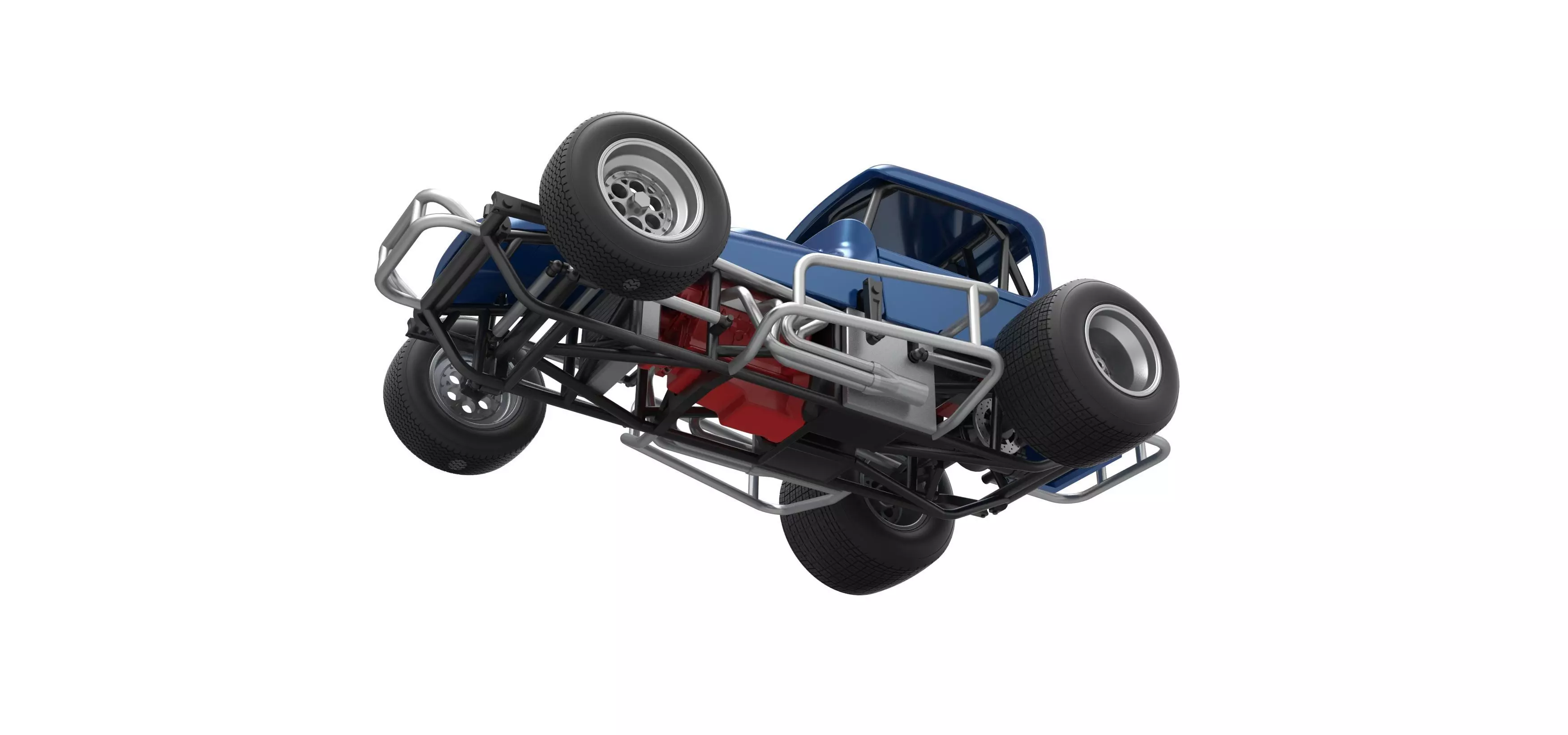 Vintage Sprint car Version 2 Scale 1 to 25 3D print model_3