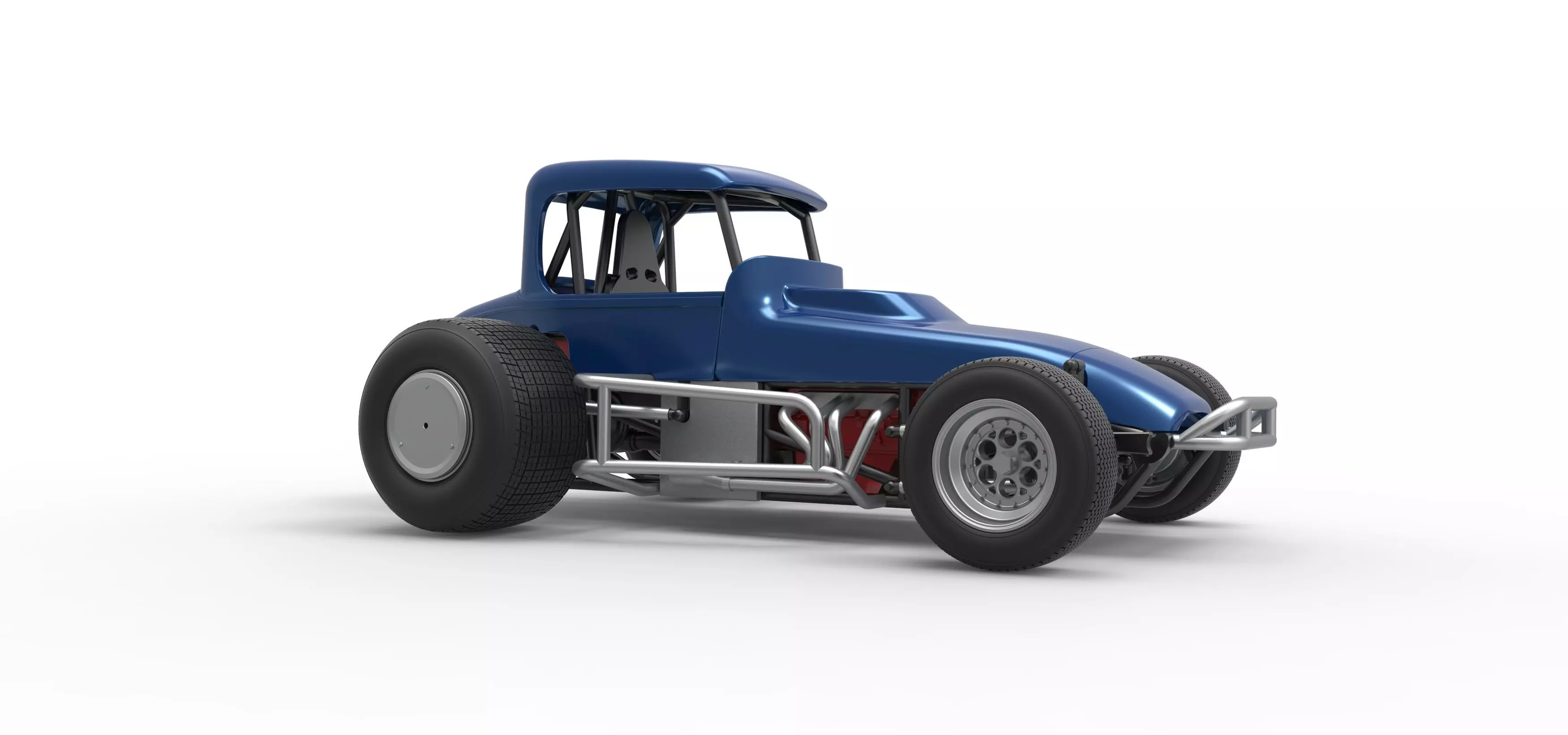 Vintage Sprint car Version 2 Scale 1 to 25 3D print model_25