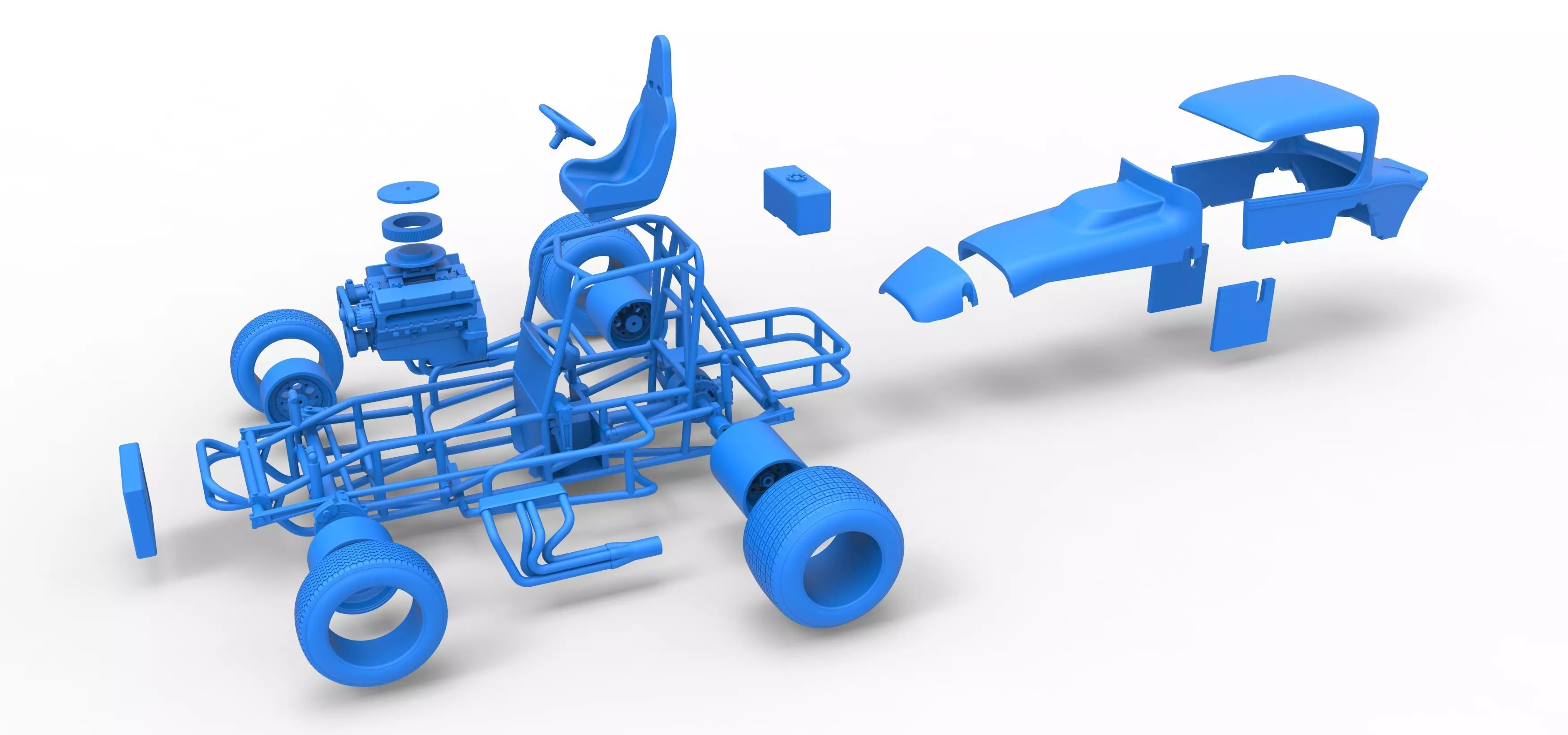 Vintage Sprint car Version 2 Scale 1 to 25 3D print model_55