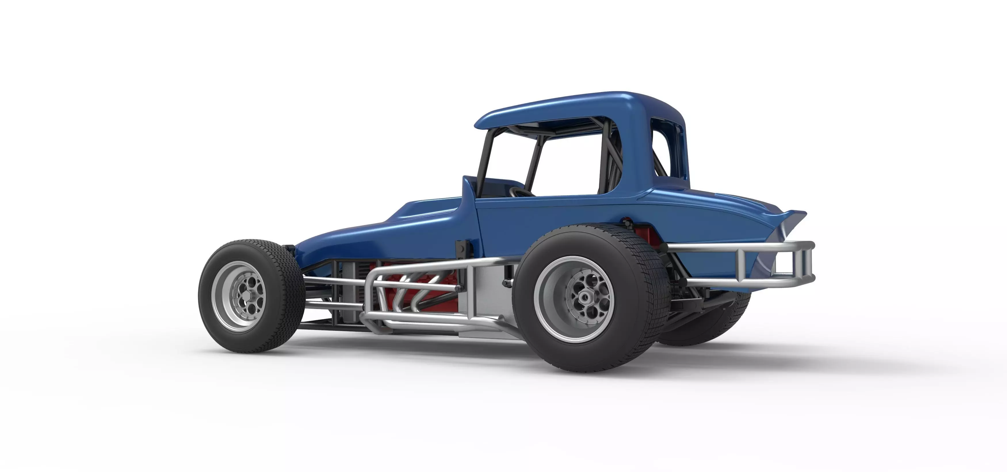 Vintage Sprint car Version 2 Scale 1 to 25 3D print model_13