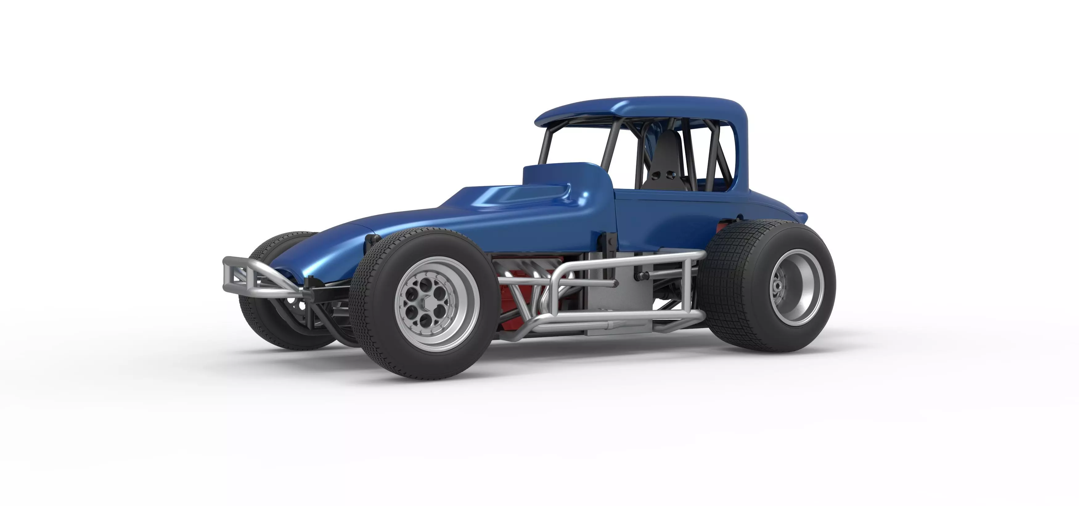 Vintage Sprint car Version 2 Scale 1 to 25 3D print model_2