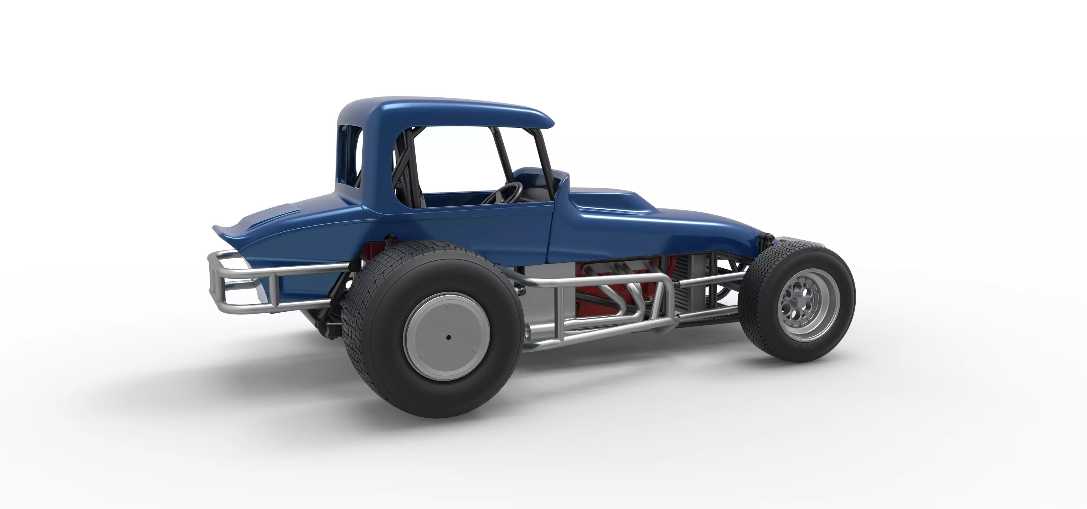 Vintage Sprint car Version 2 Scale 1 to 25 3D print model_20