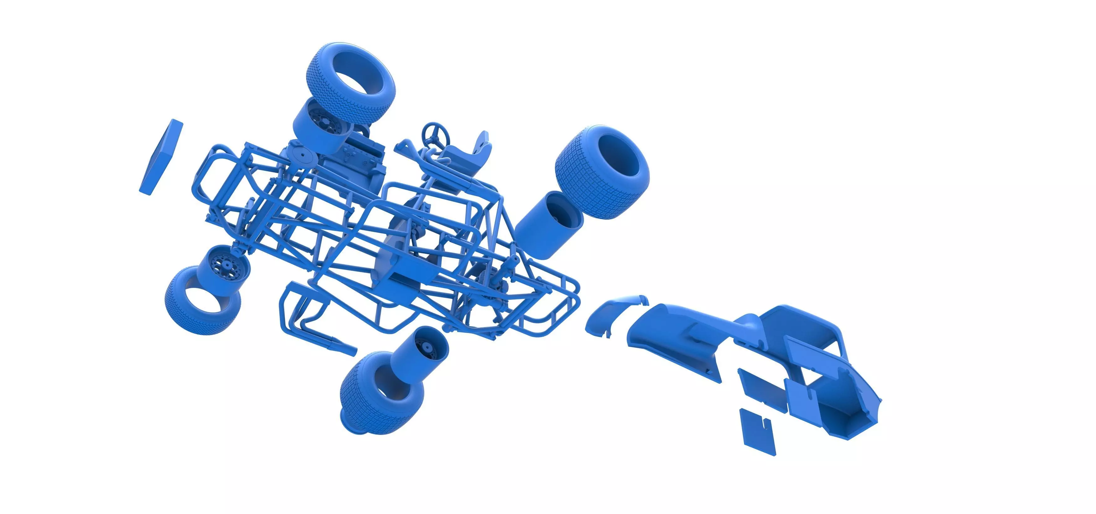 Vintage Sprint car Version 2 Scale 1 to 25 3D print model_57