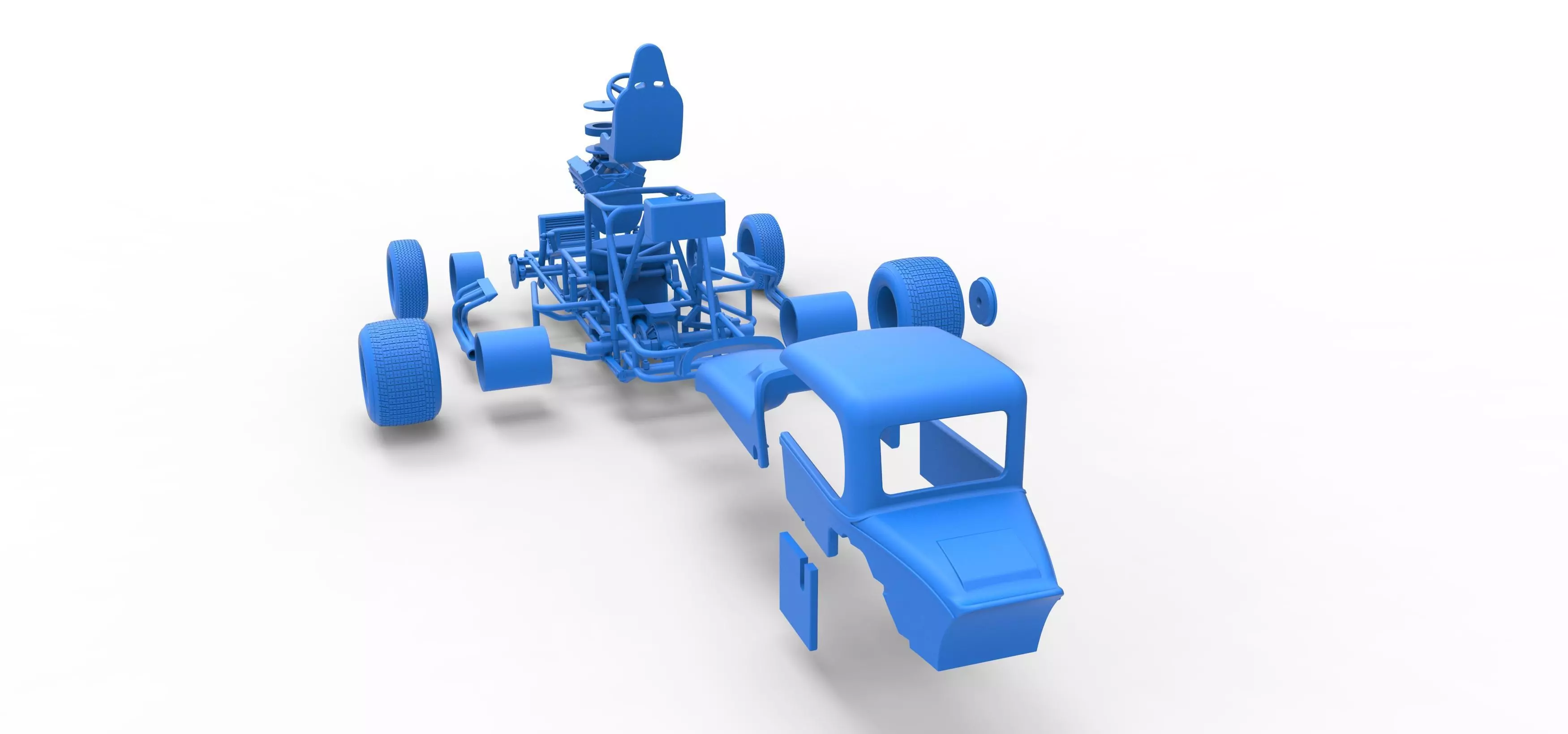 Vintage Sprint car Version 2 Scale 1 to 25 3D print model_62