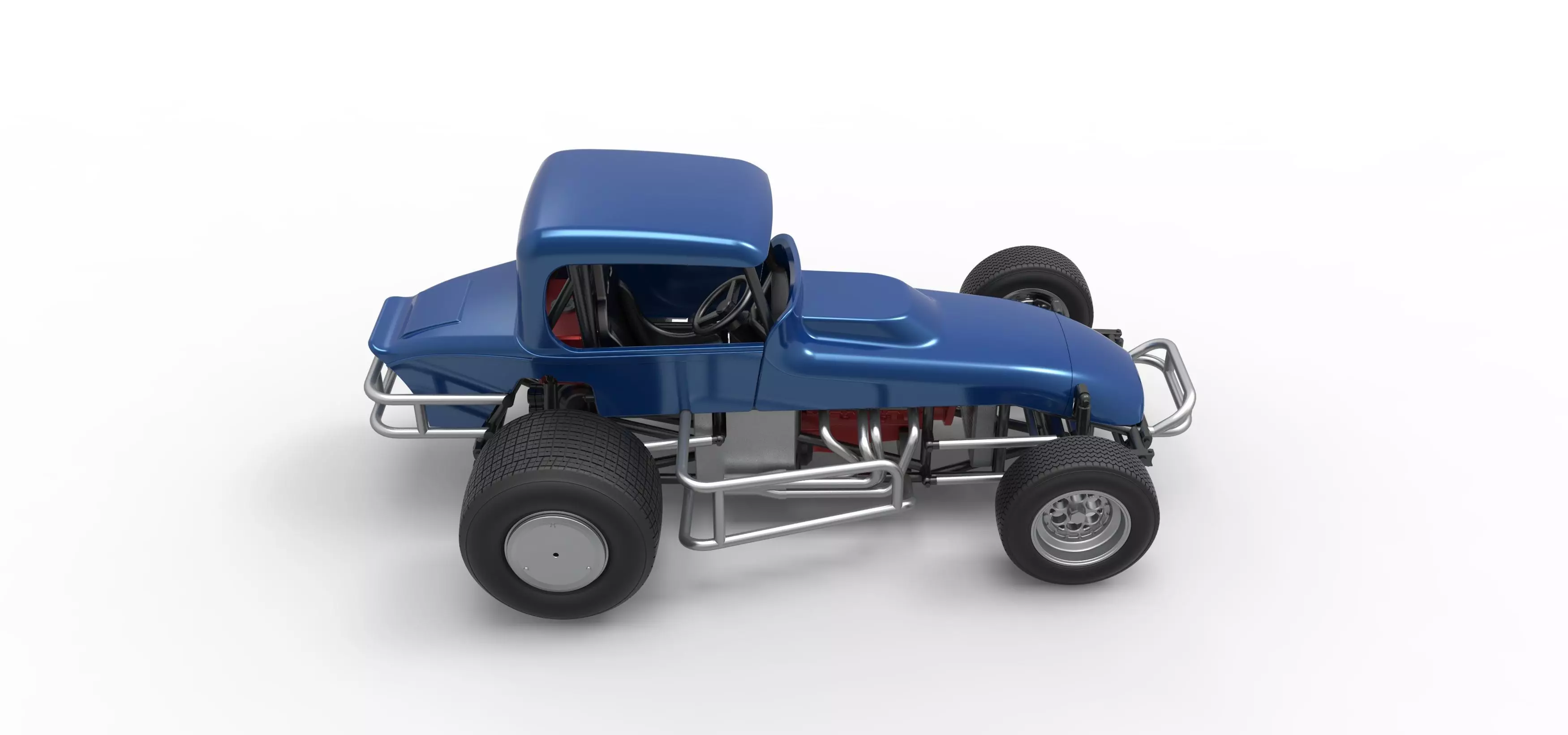 Vintage Sprint car Version 2 Scale 1 to 25 3D print model_23