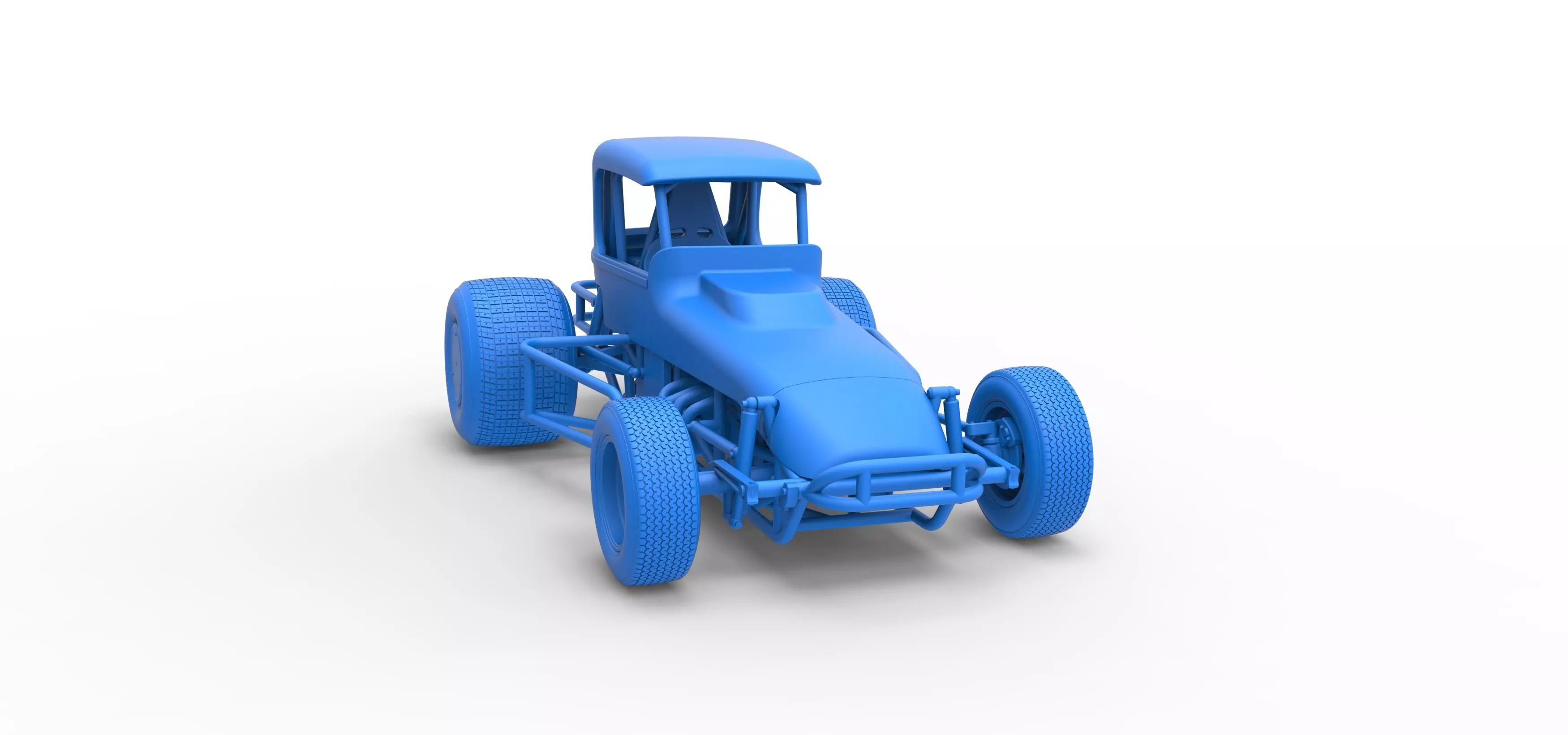 Vintage Sprint car Version 2 Scale 1 to 25 3D print model_53