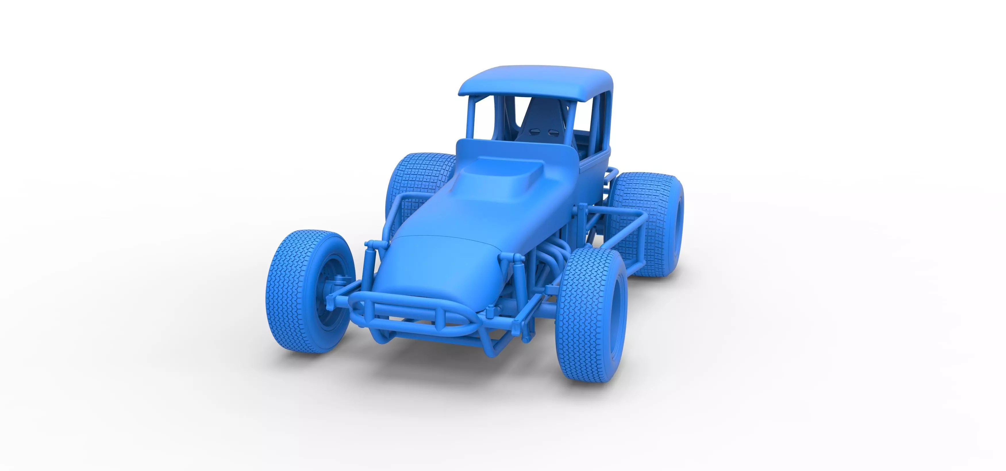 Vintage Sprint car Version 2 Scale 1 to 25 3D print model_32