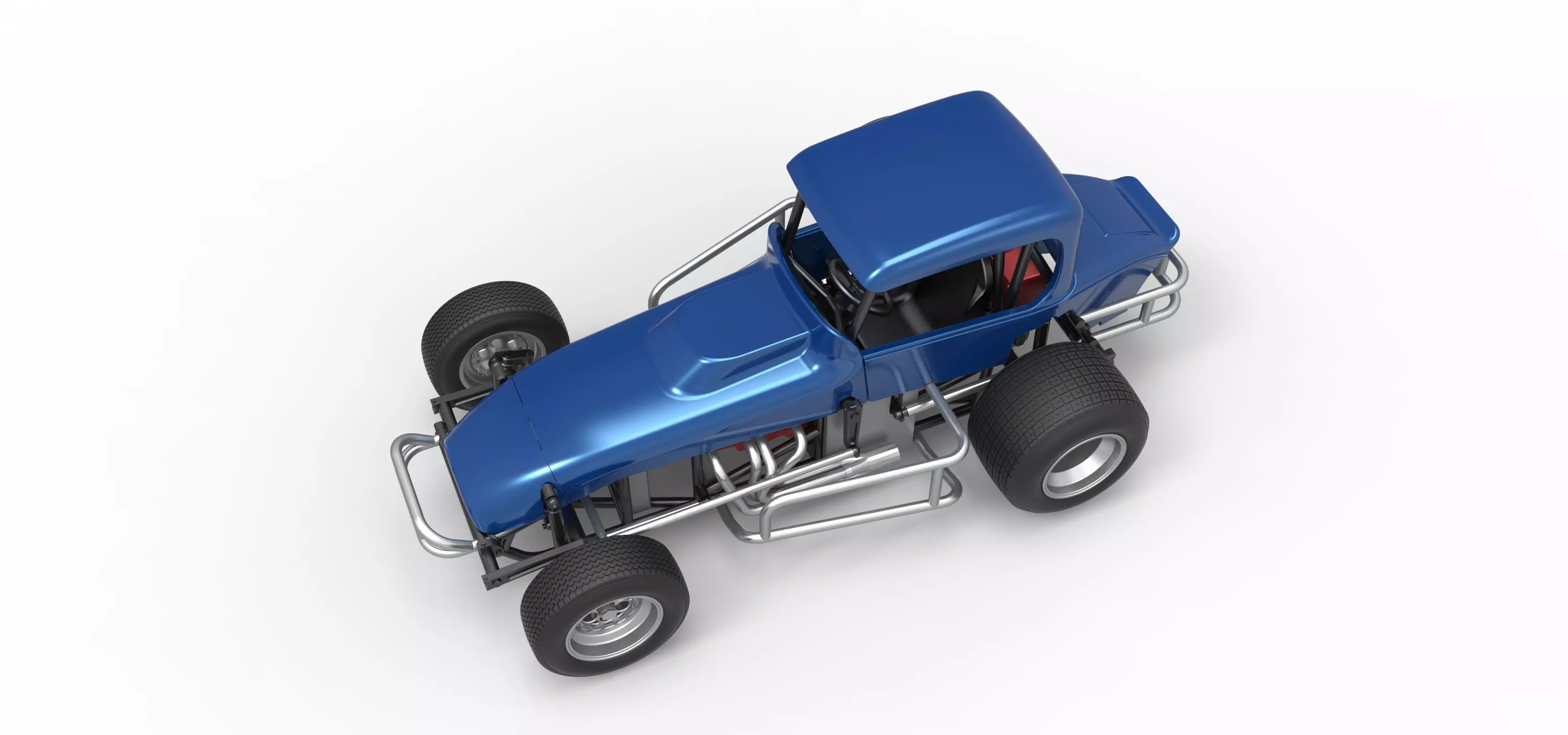 Vintage Sprint car Version 2 Scale 1 to 25 3D print model_4