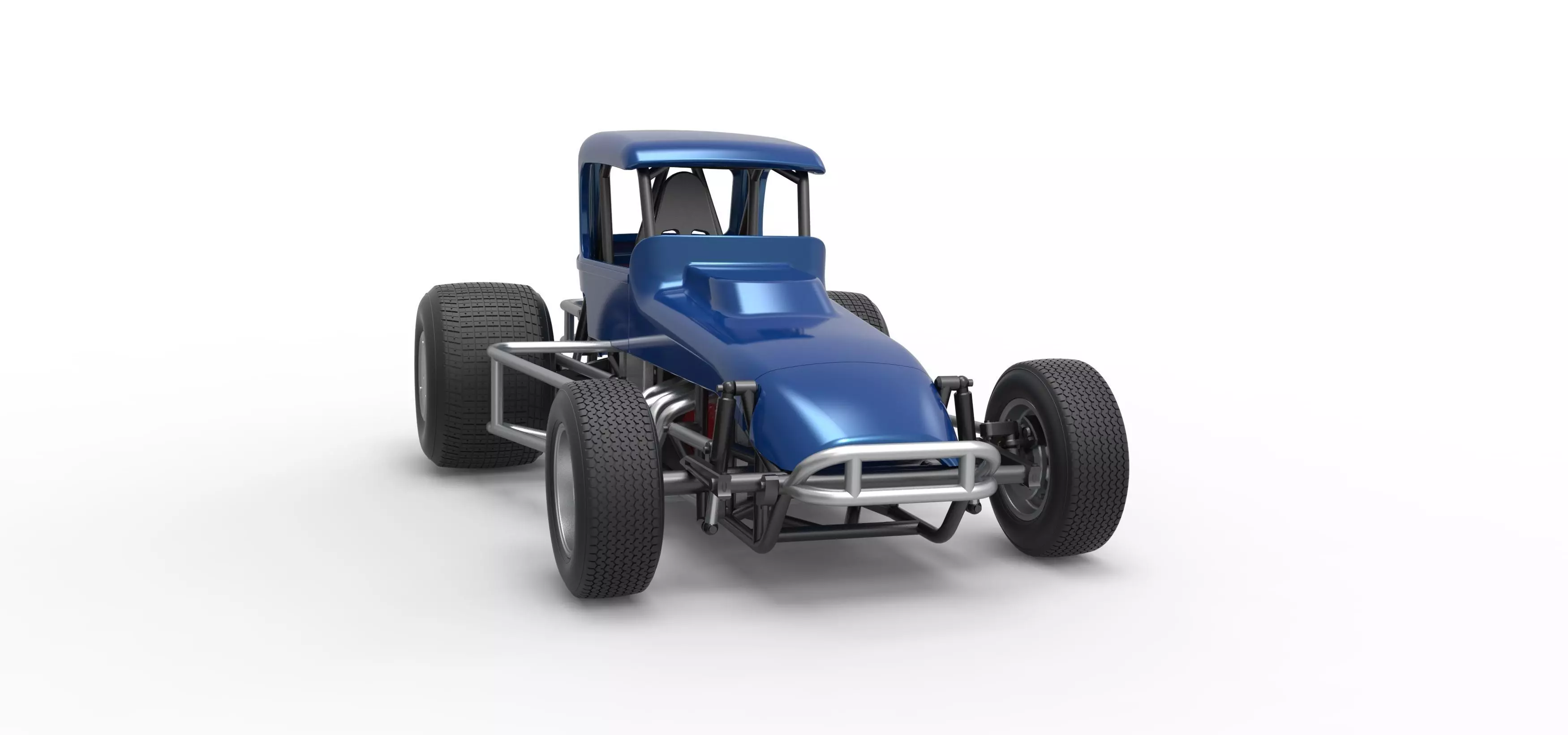 Vintage Sprint car Version 2 Scale 1 to 25 3D print model_26