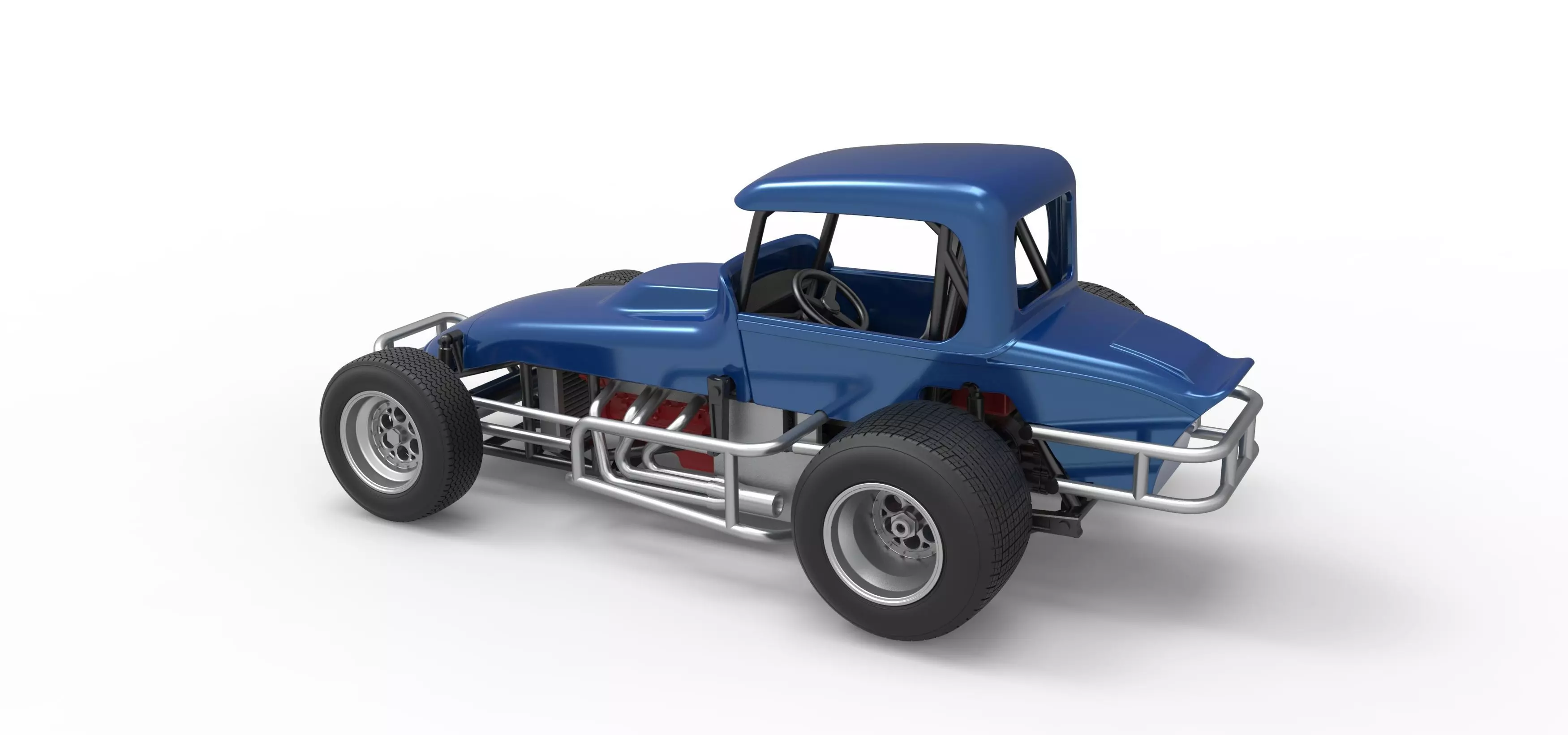 Vintage Sprint car Version 2 Scale 1 to 25 3D print model_12