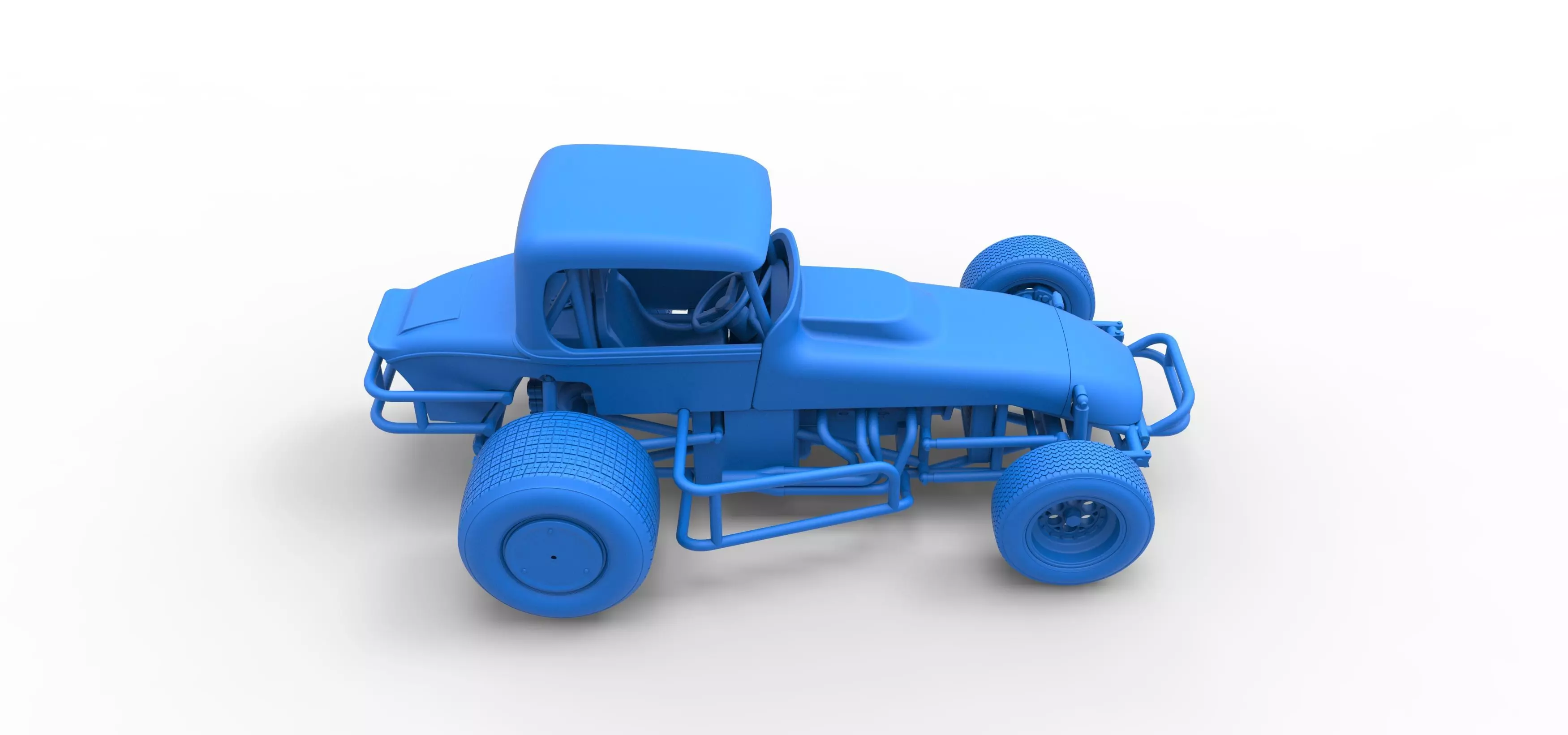 Vintage Sprint car Version 2 Scale 1 to 25 3D print model_50