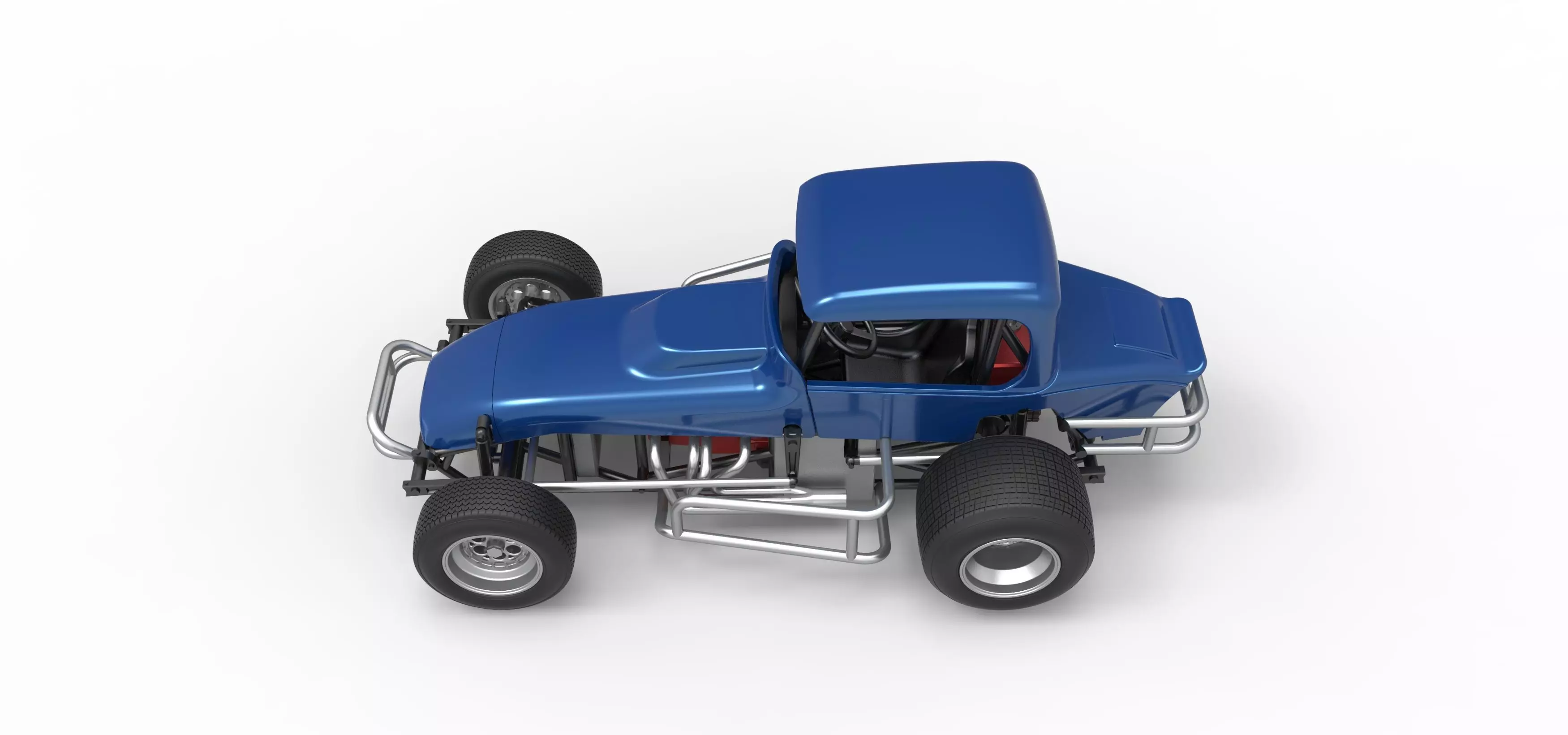 Vintage Sprint car Version 2 Scale 1 to 25 3D print model_10