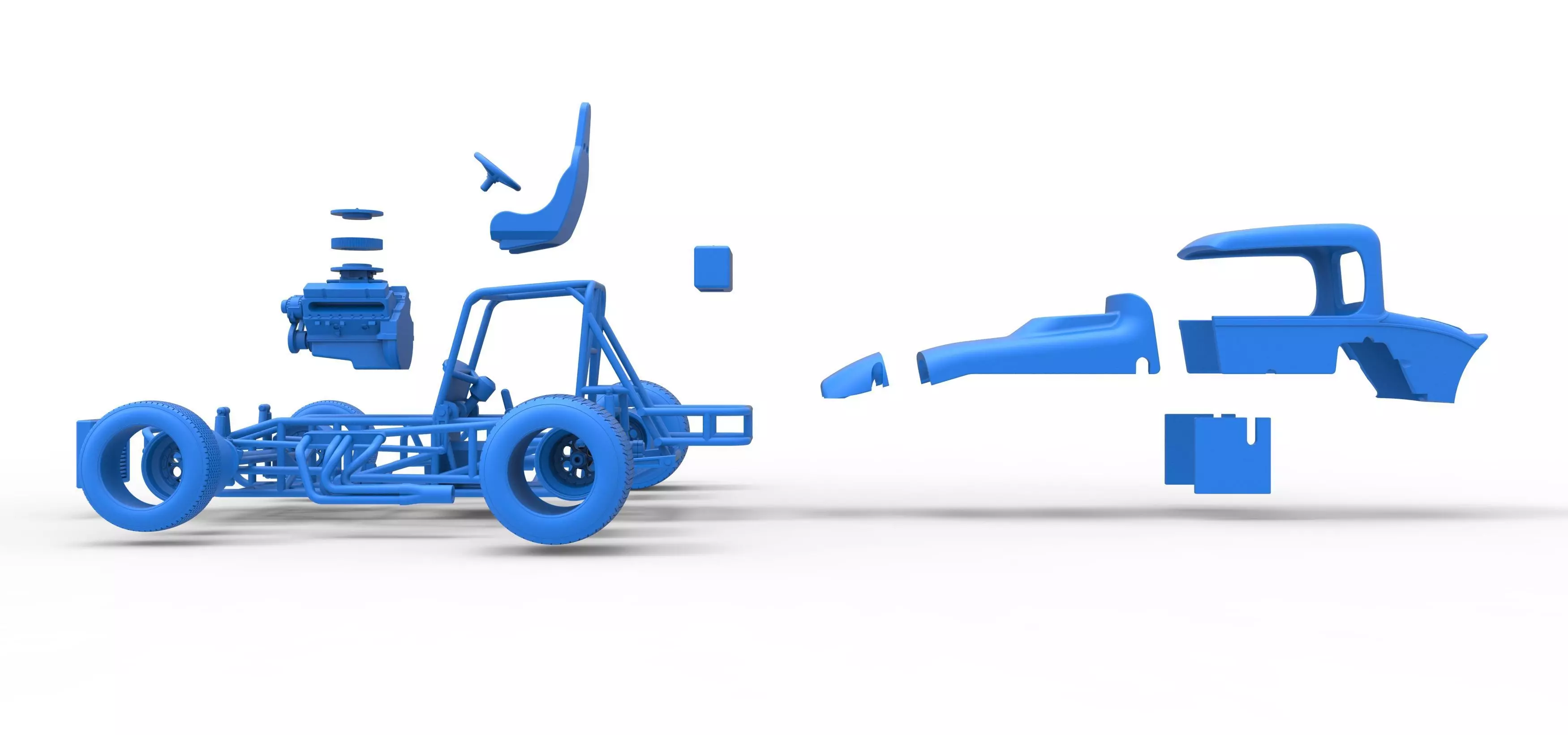 Vintage Sprint car Version 2 Scale 1 to 25 3D print model_59