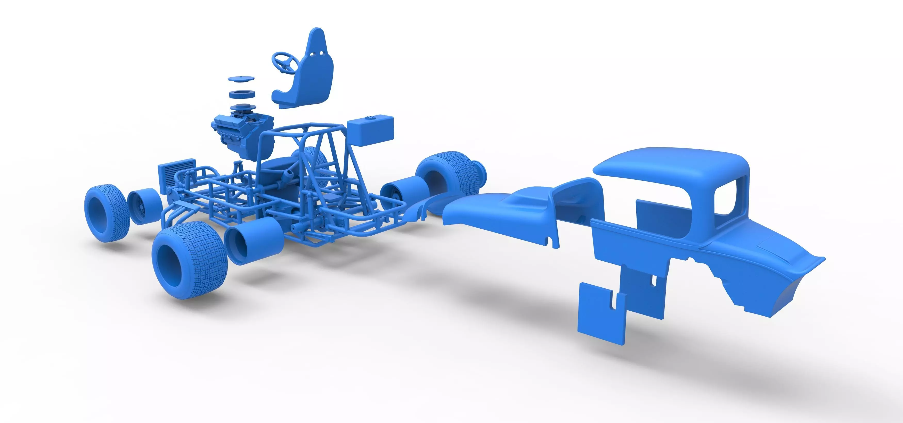 Vintage Sprint car Version 2 Scale 1 to 25 3D print model_61