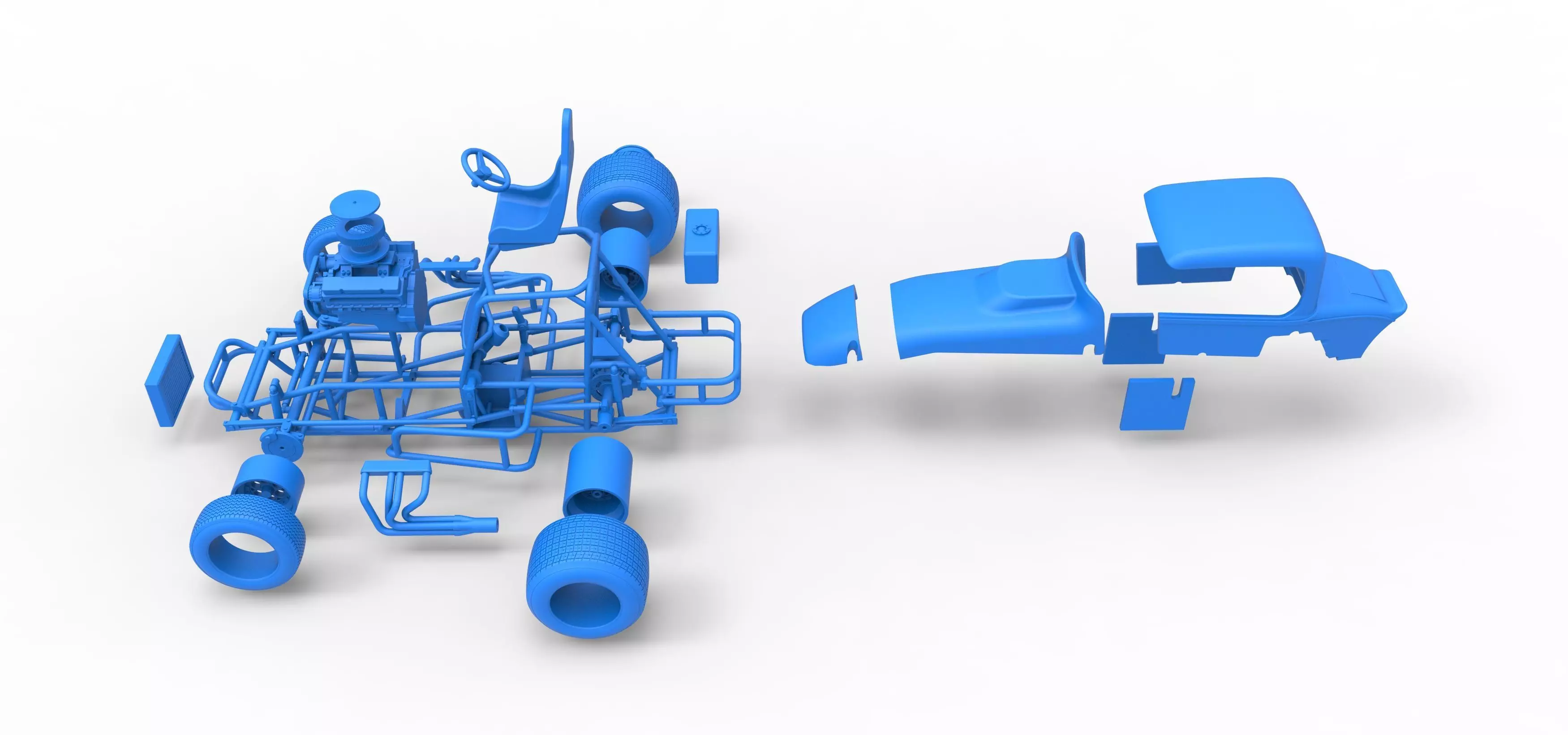 Vintage Sprint car Version 2 Scale 1 to 25 3D print model_60