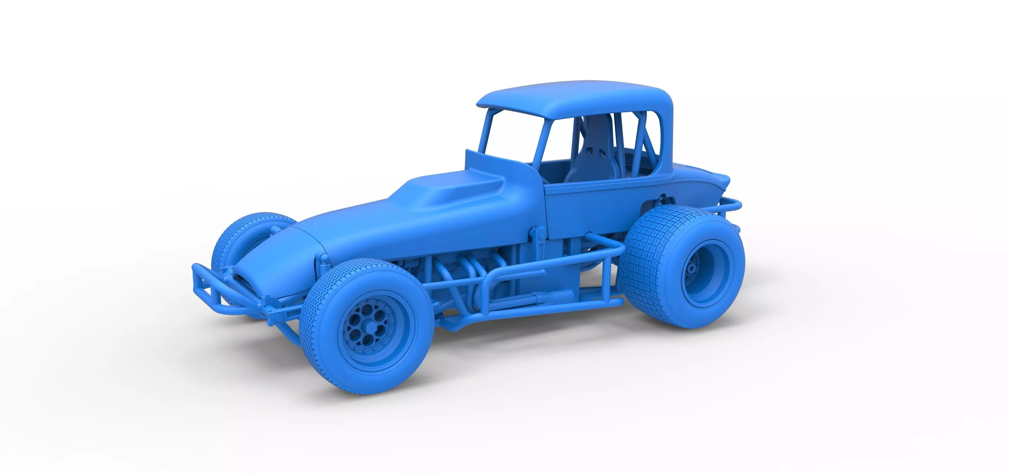 Vintage Sprint car Version 2 Scale 1 to 25 3D print model_28