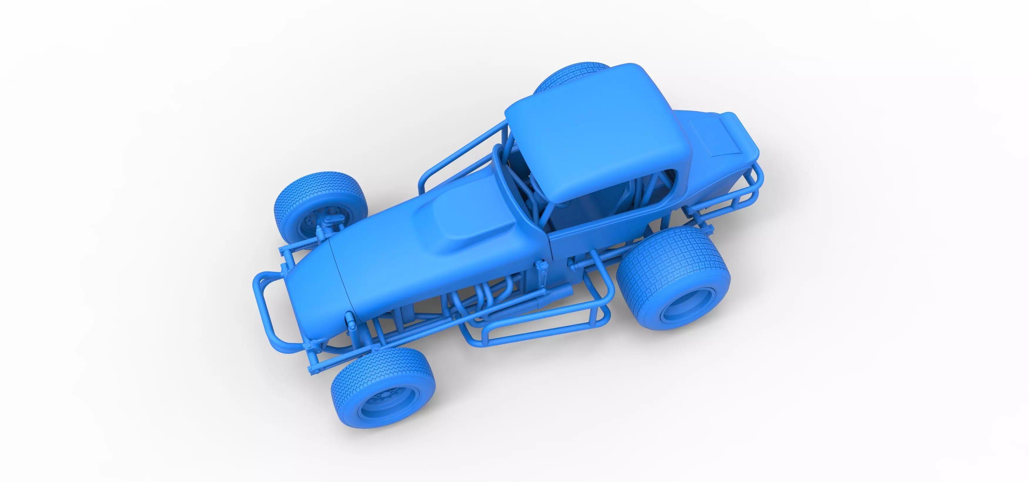 Vintage Sprint car Version 2 Scale 1 to 25 3D print model_31