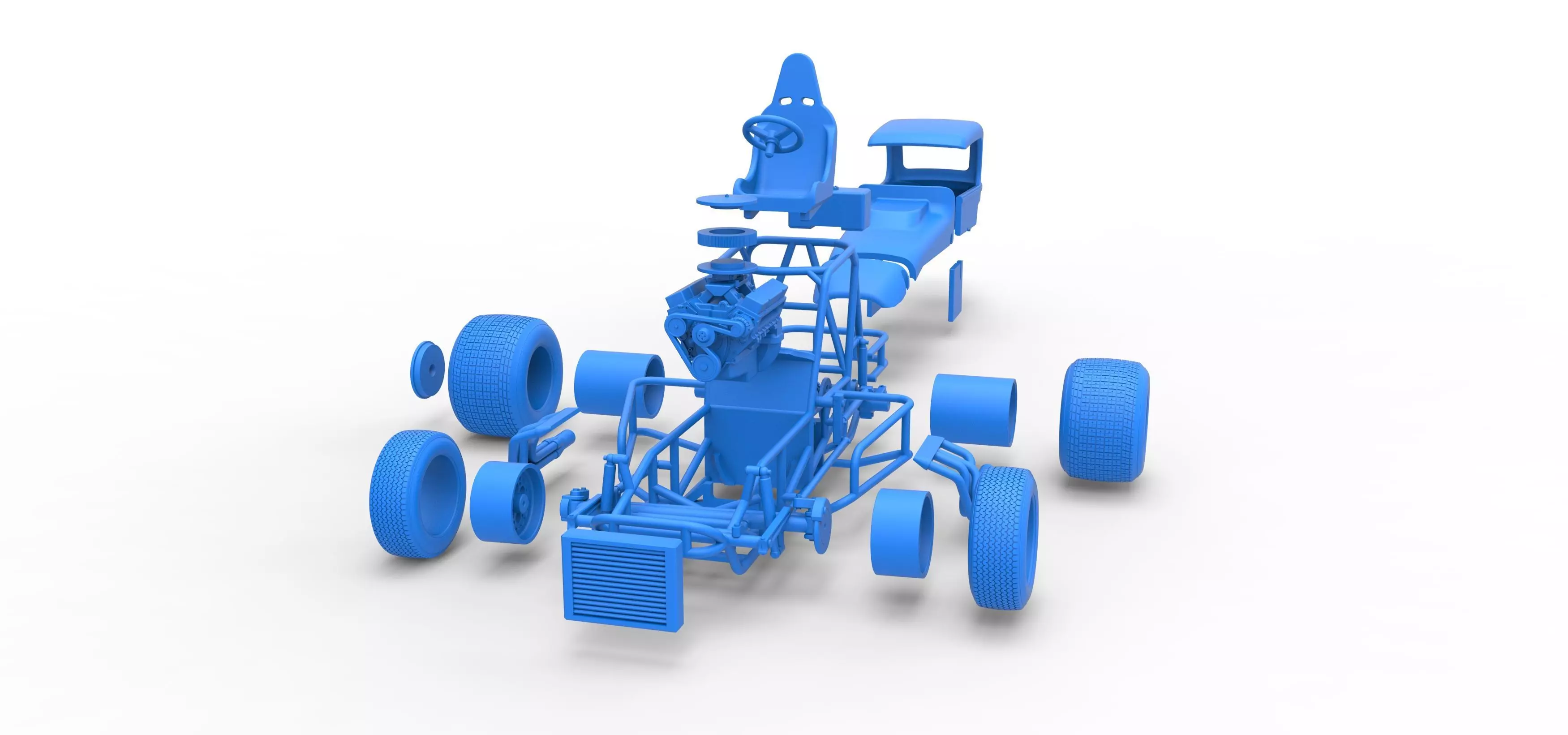 Vintage Sprint car Version 2 Scale 1 to 25 3D print model_58