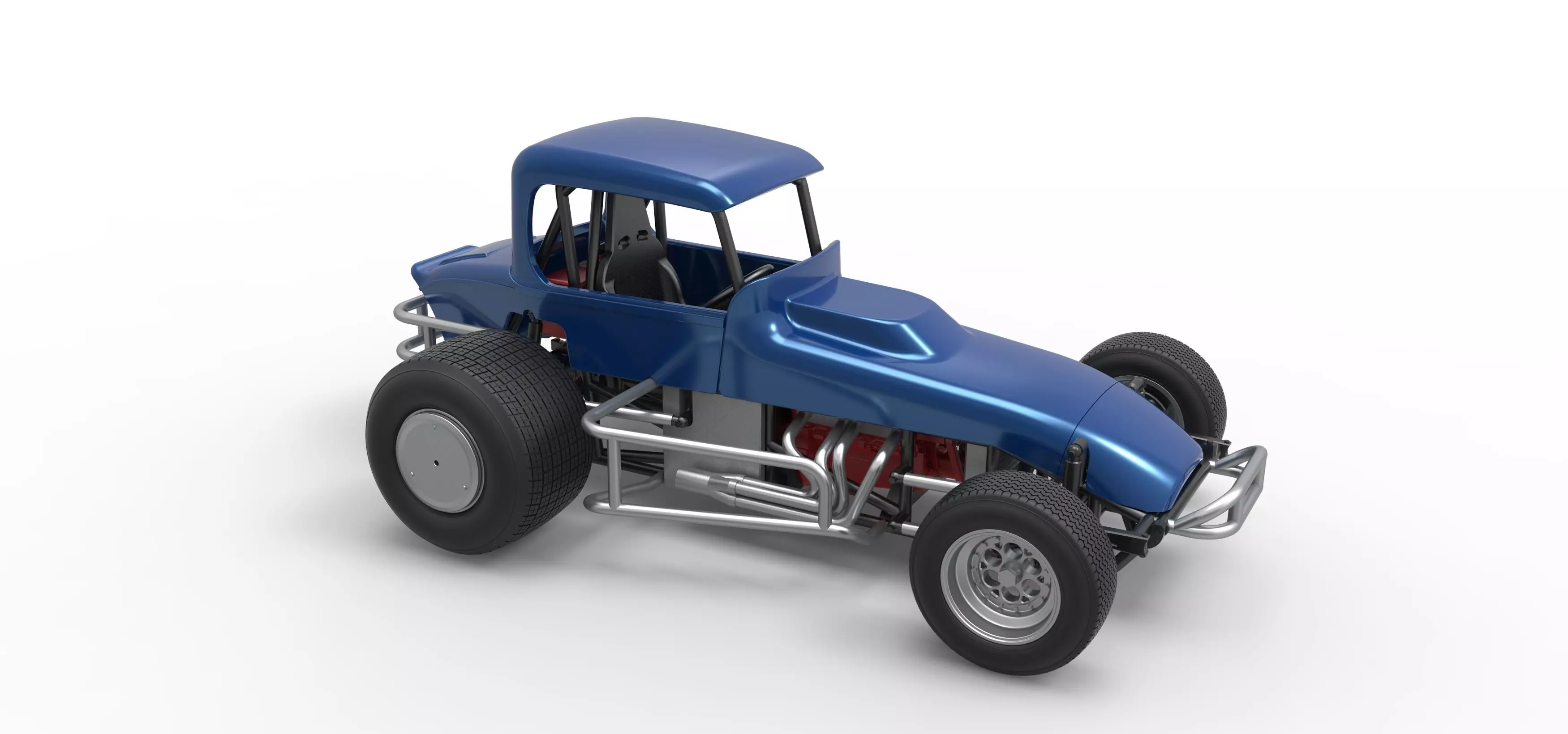 Vintage Sprint car Version 2 Scale 1 to 25 3D print model_24