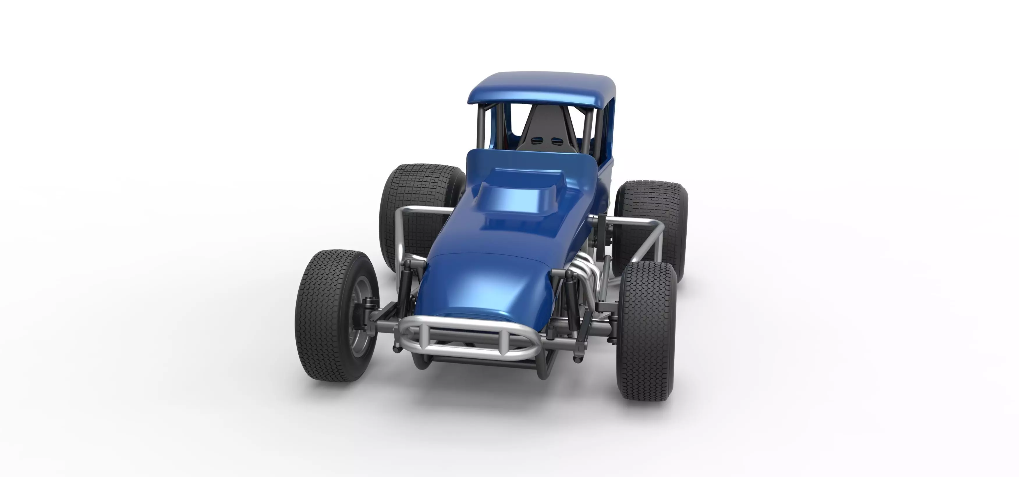 Vintage Sprint car Version 2 Scale 1 to 25 3D print model_5