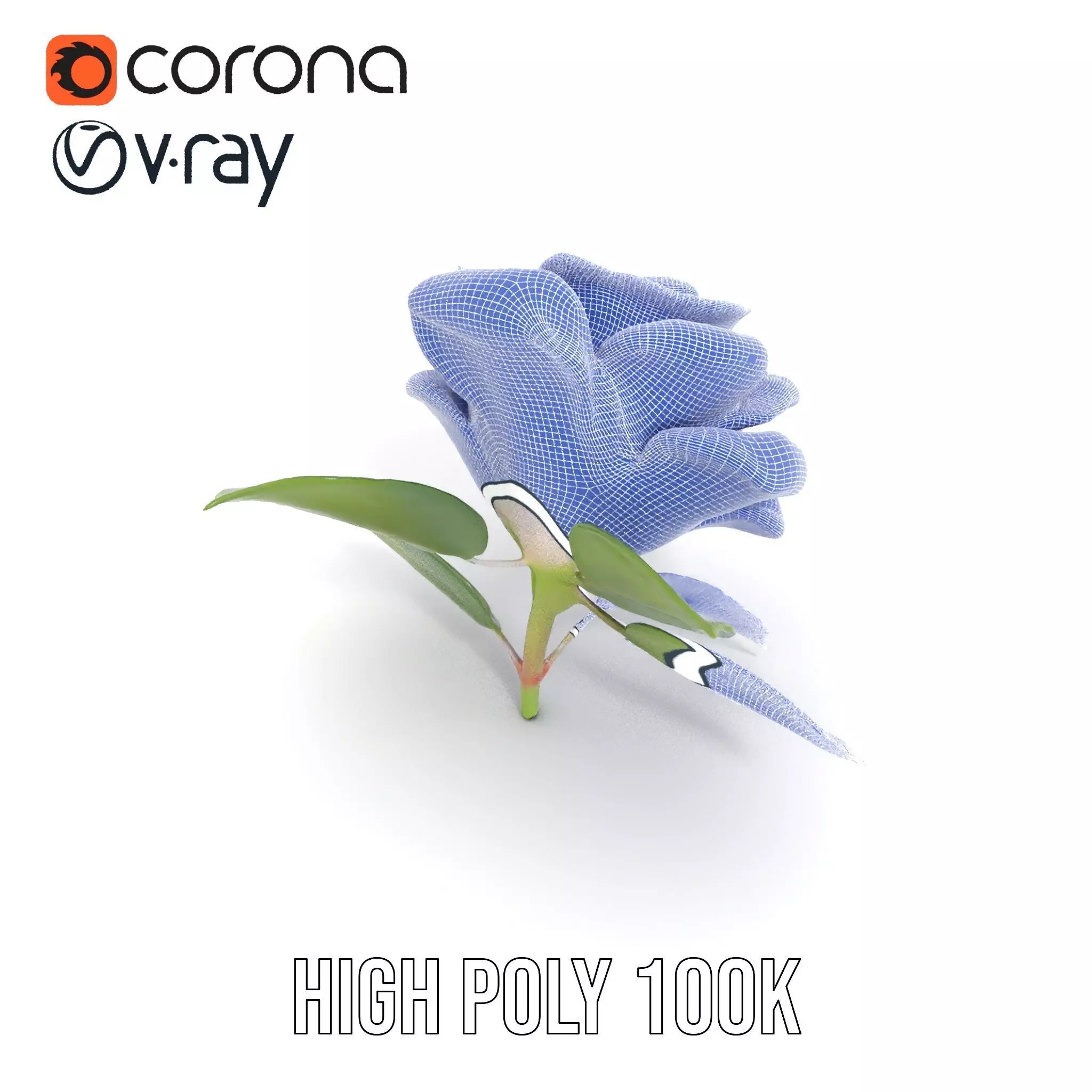 Elegant Pink Rose model pack Low-poly 3D model_32