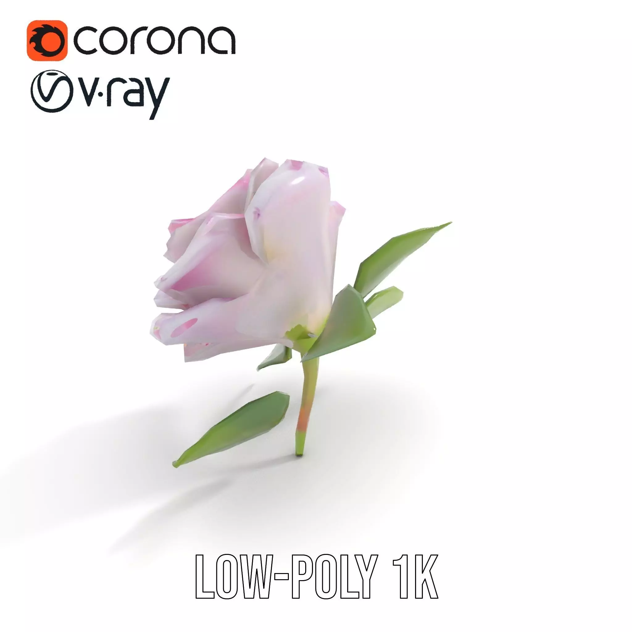 Elegant Pink Rose model pack Low-poly 3D model_25