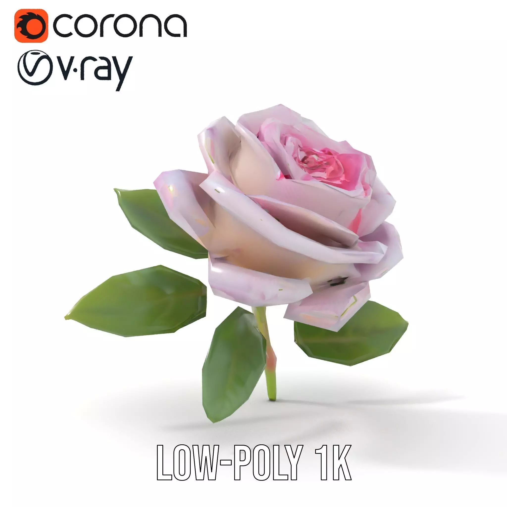 Elegant Pink Rose model pack Low-poly 3D model_14