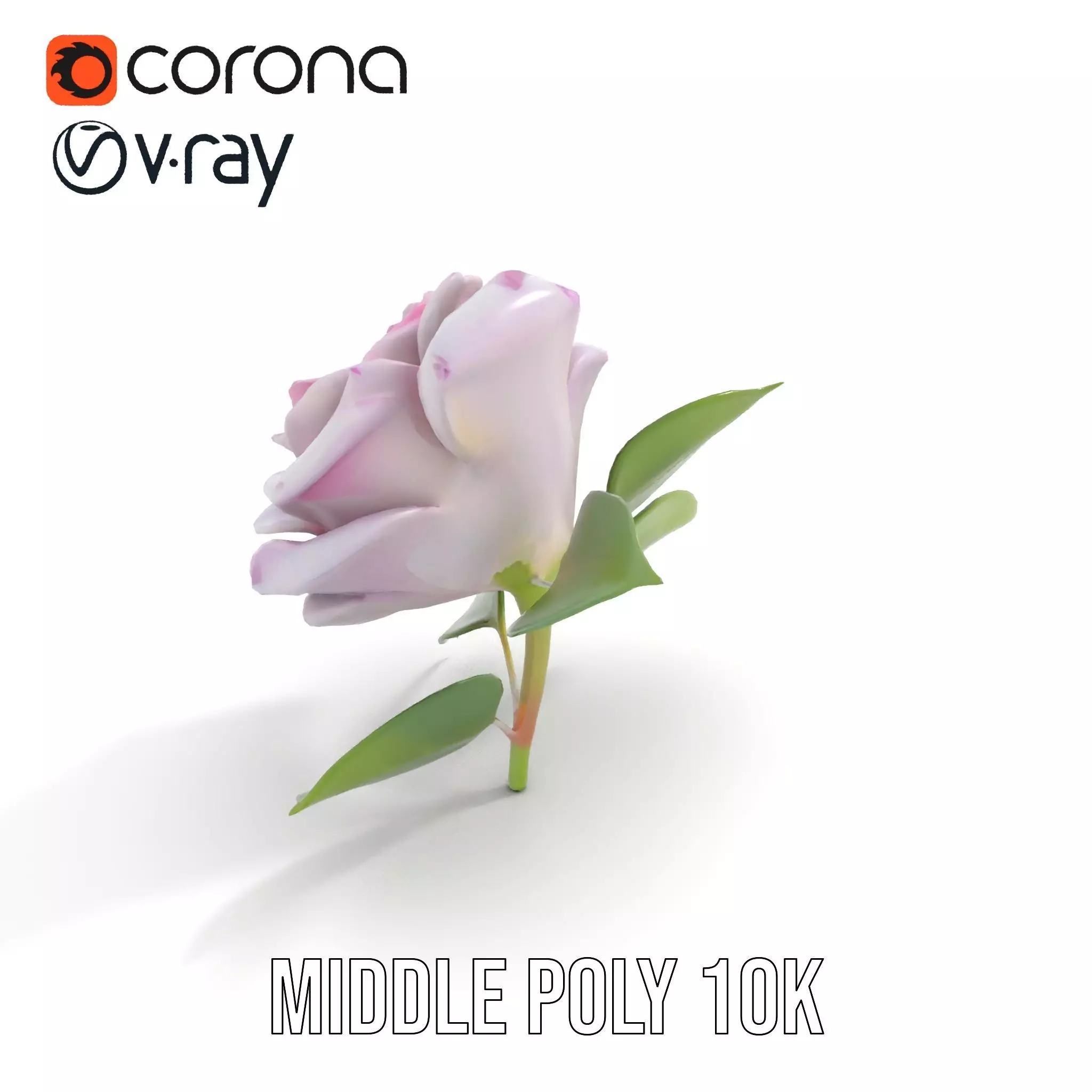 Elegant Pink Rose model pack Low-poly 3D model_6