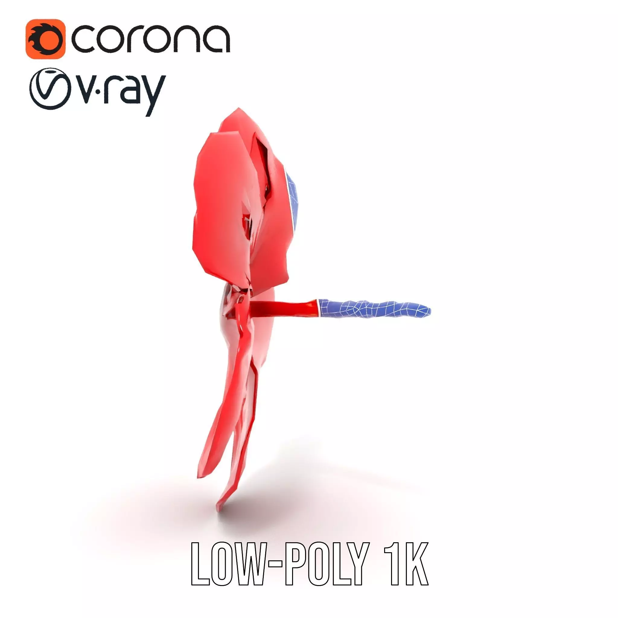 Vibrant Red Hibiscus model pack Low-poly 3D model_14