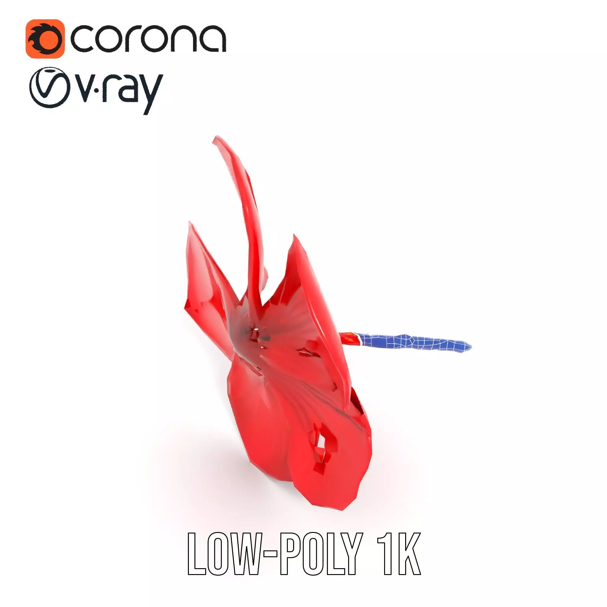 Vibrant Red Hibiscus model pack Low-poly 3D model_30