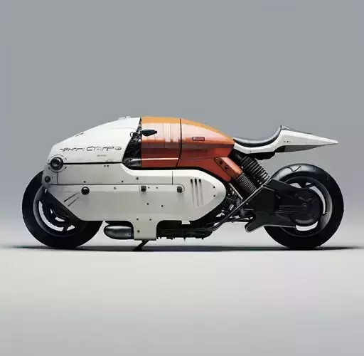 Futuristic Cyberpunk Motorcycle