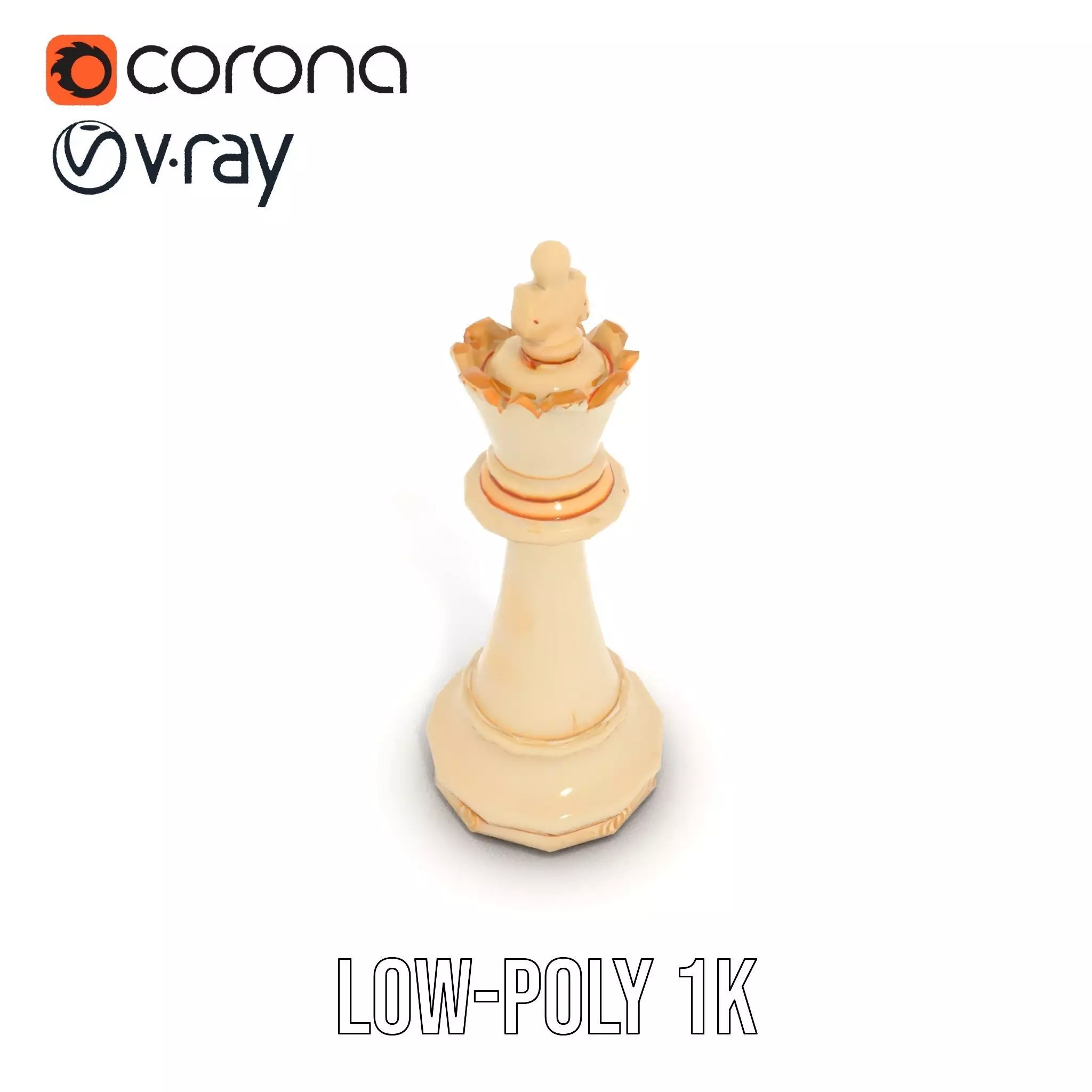Ivory Chess King model pack Low-poly 3D model_12