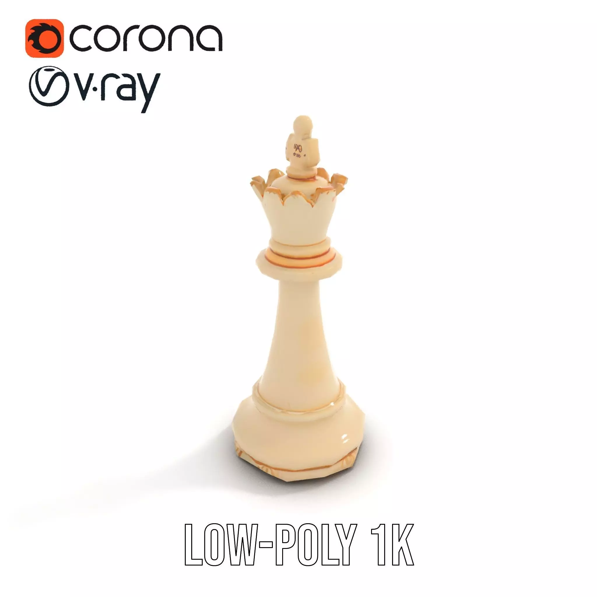 Ivory Chess King model pack Low-poly 3D model_9