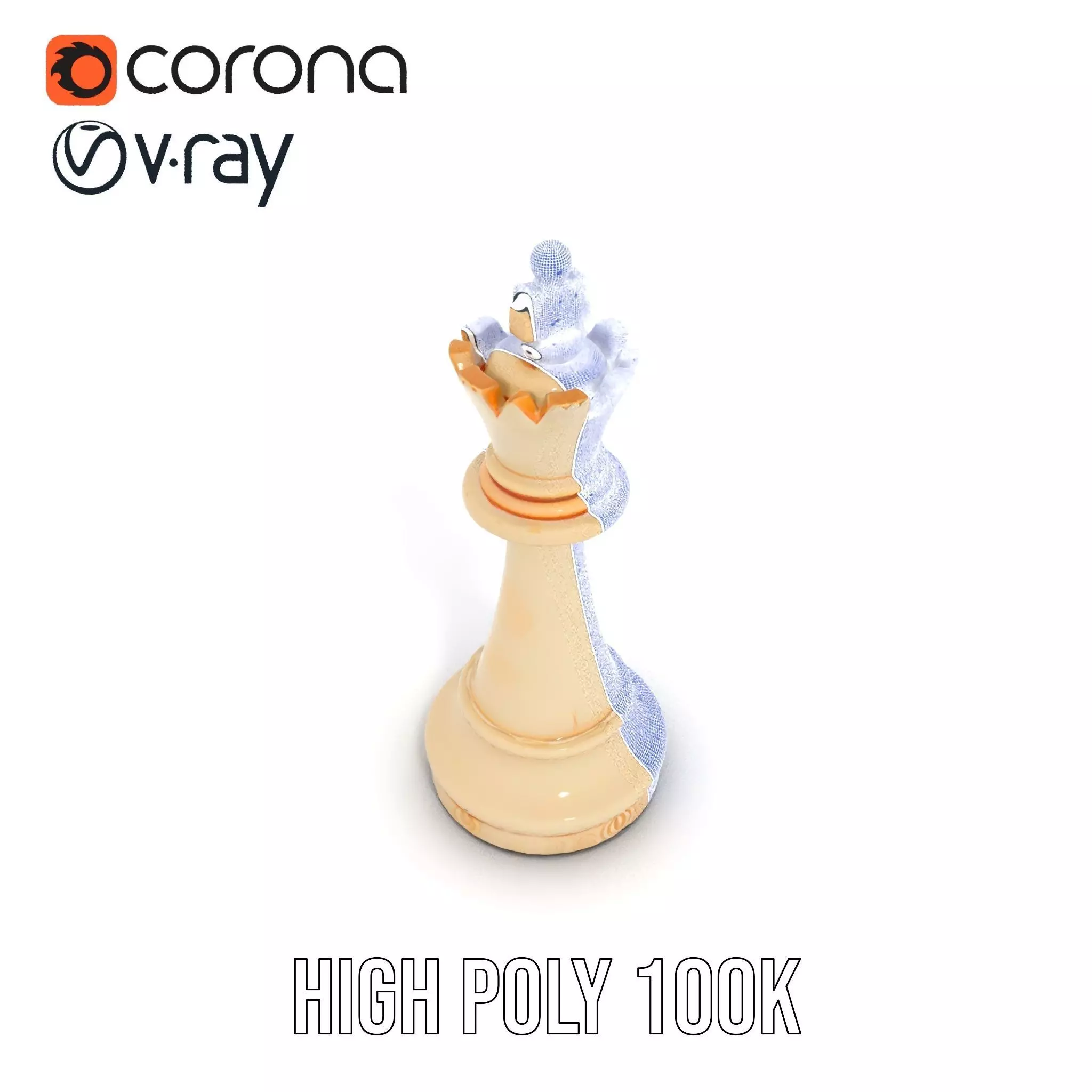 Ivory Chess King model pack Low-poly 3D model_29