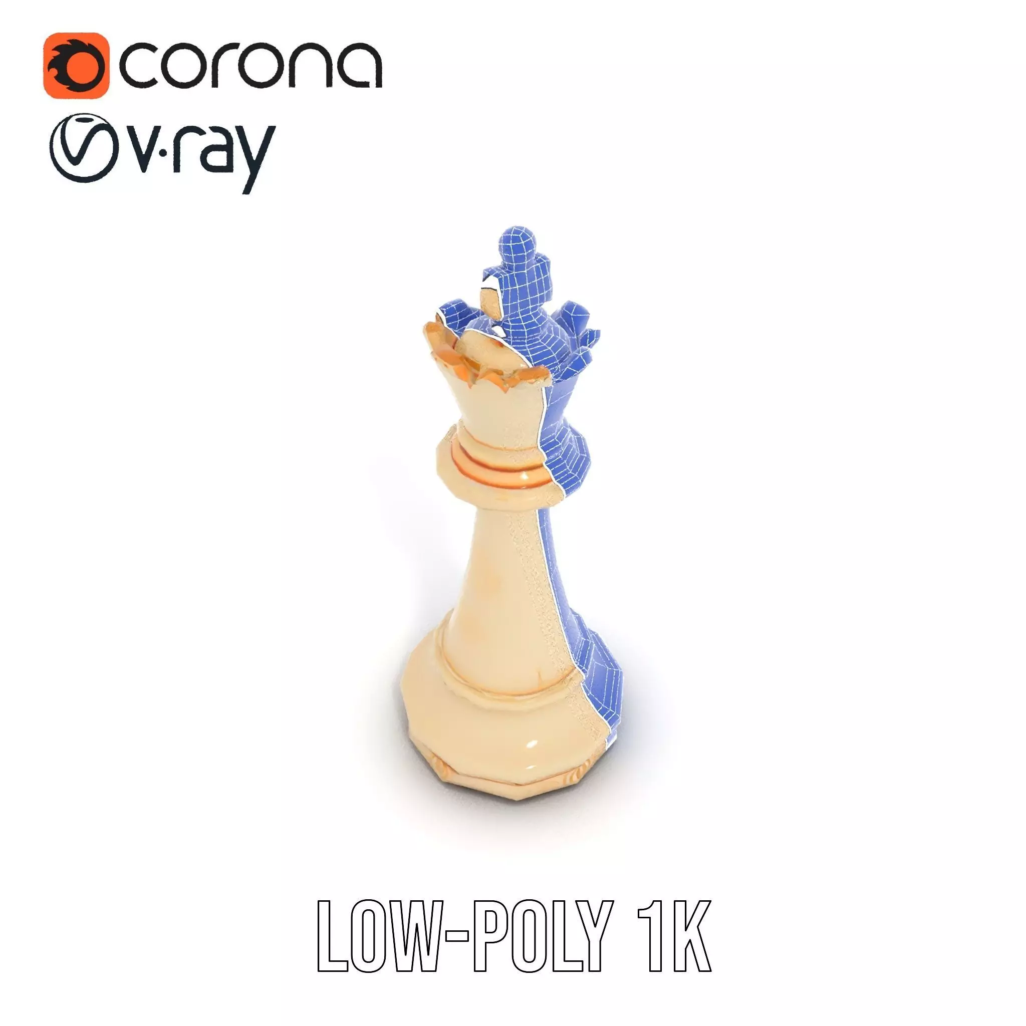 Ivory Chess King model pack Low-poly 3D model_22