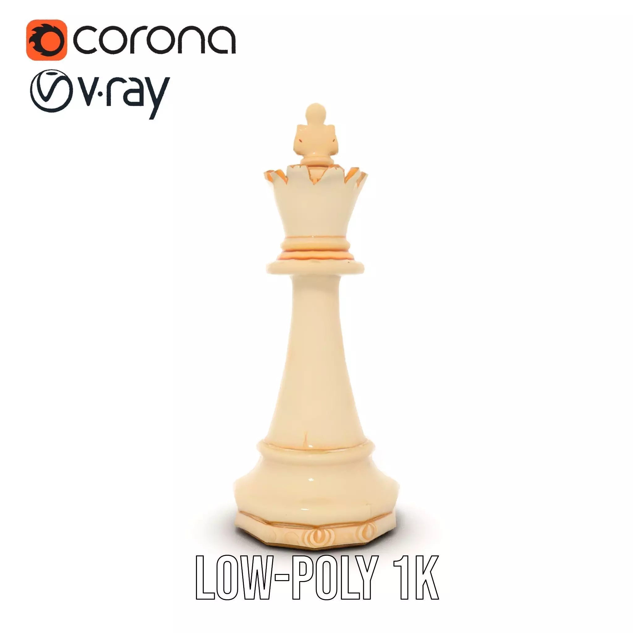 Ivory Chess King model pack Low-poly 3D model_28