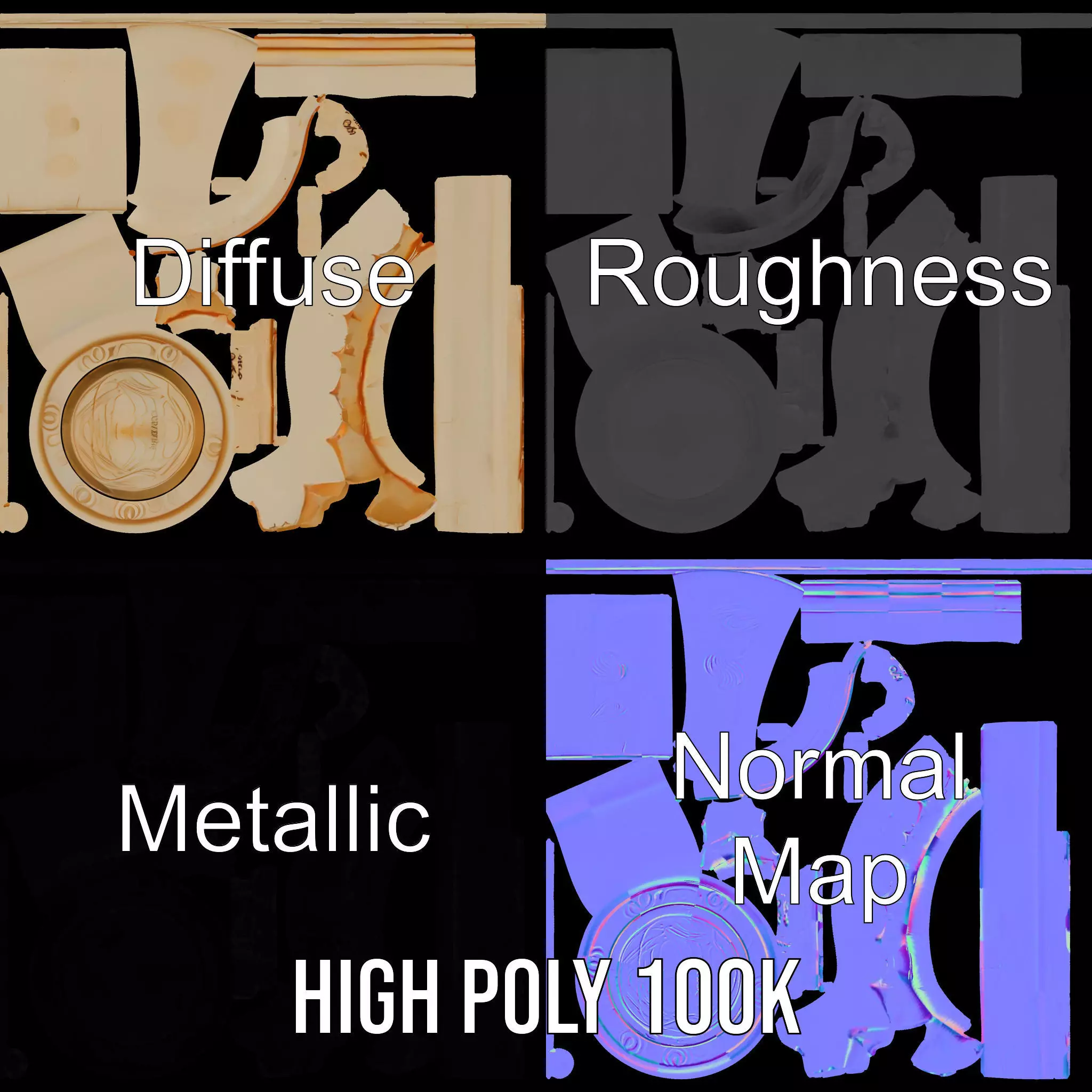 Ivory Chess King model pack Low-poly 3D model_3