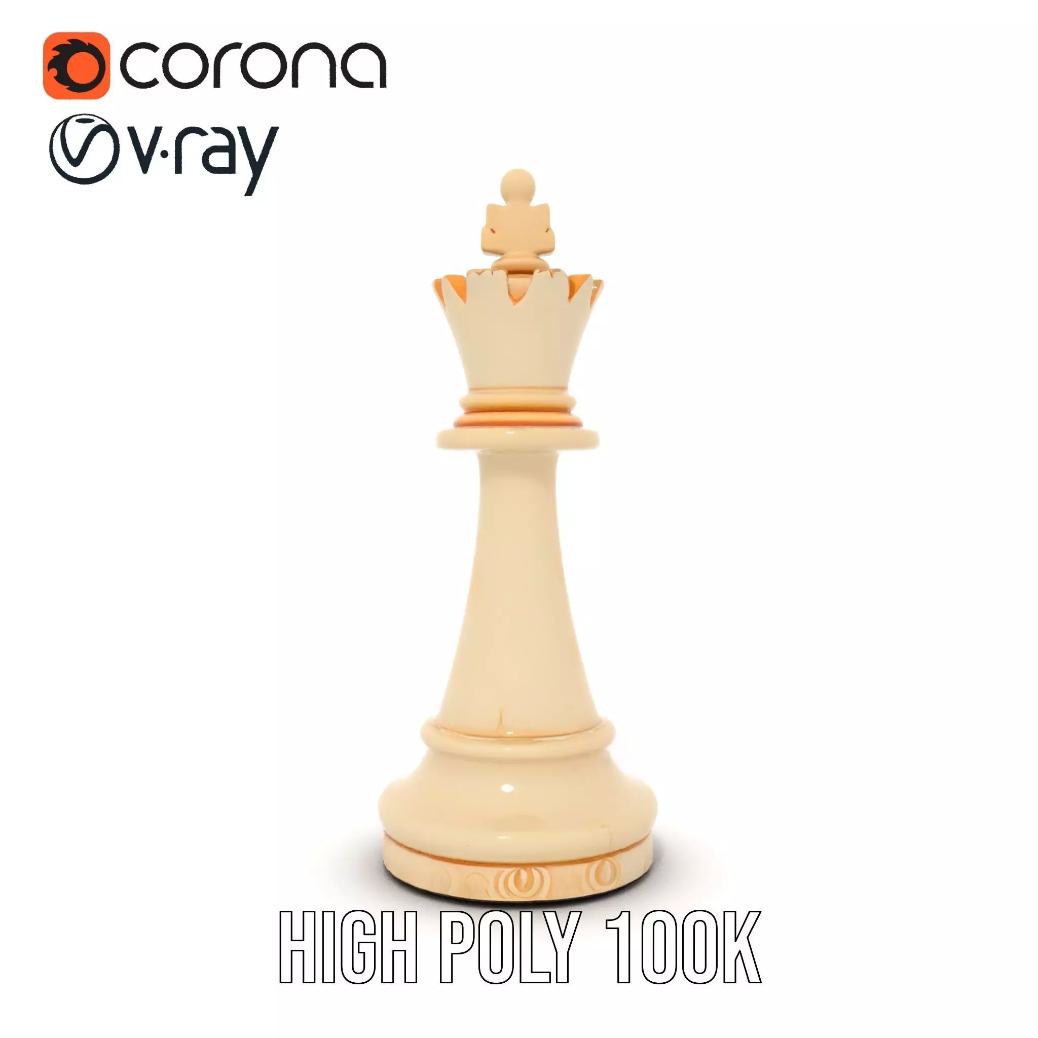 Ivory Chess King model pack Low-poly 3D model_33
