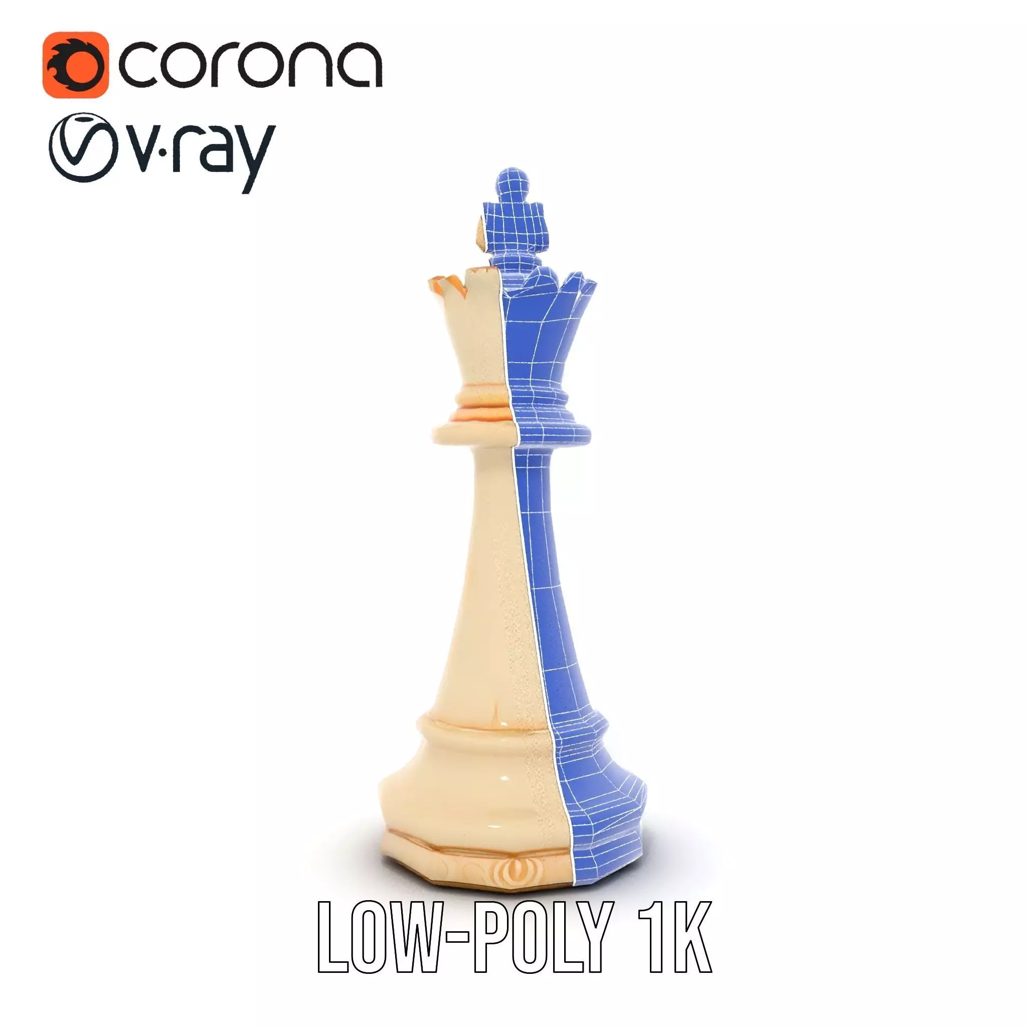 Ivory Chess King model pack Low-poly 3D model_19