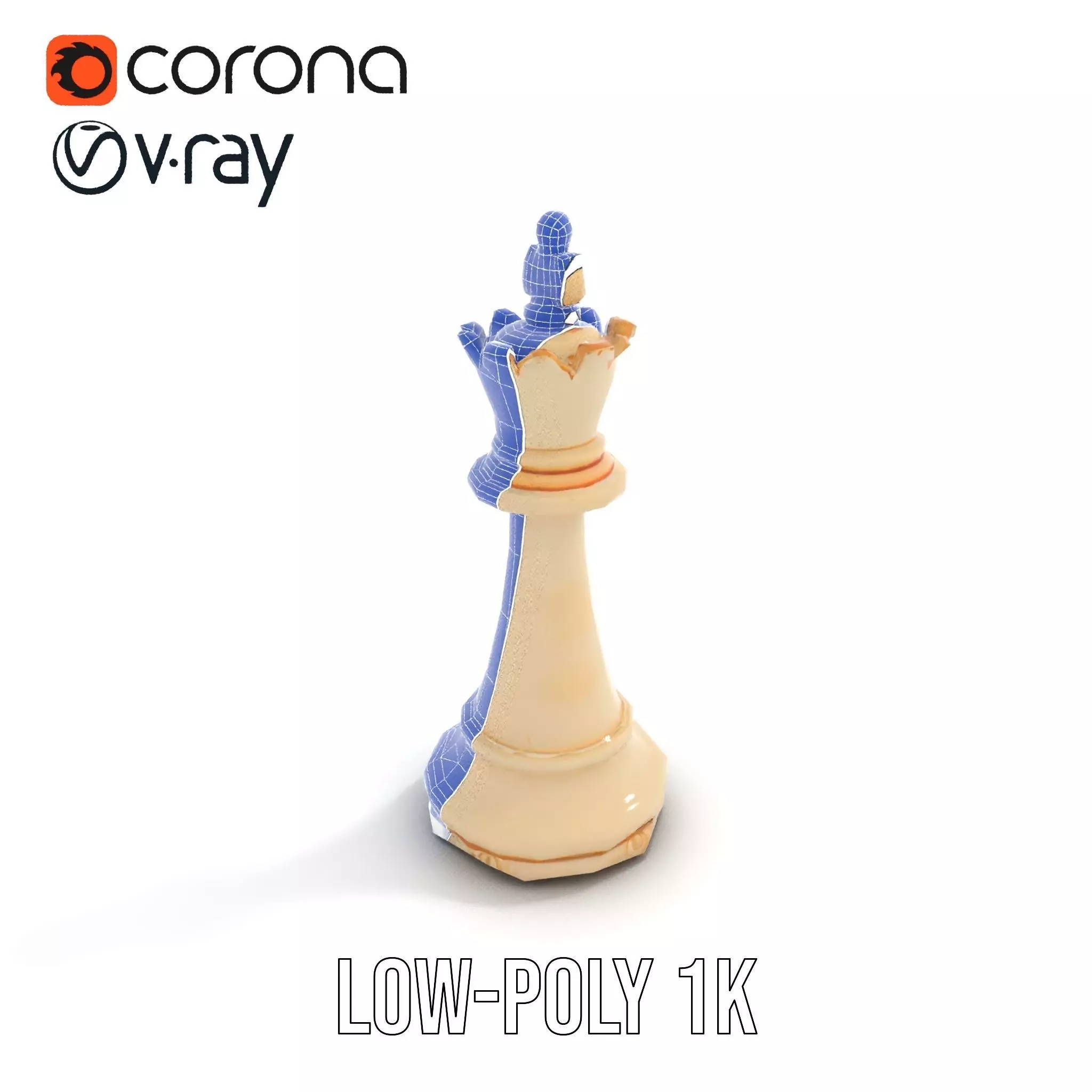 Ivory Chess King model pack Low-poly 3D model_31