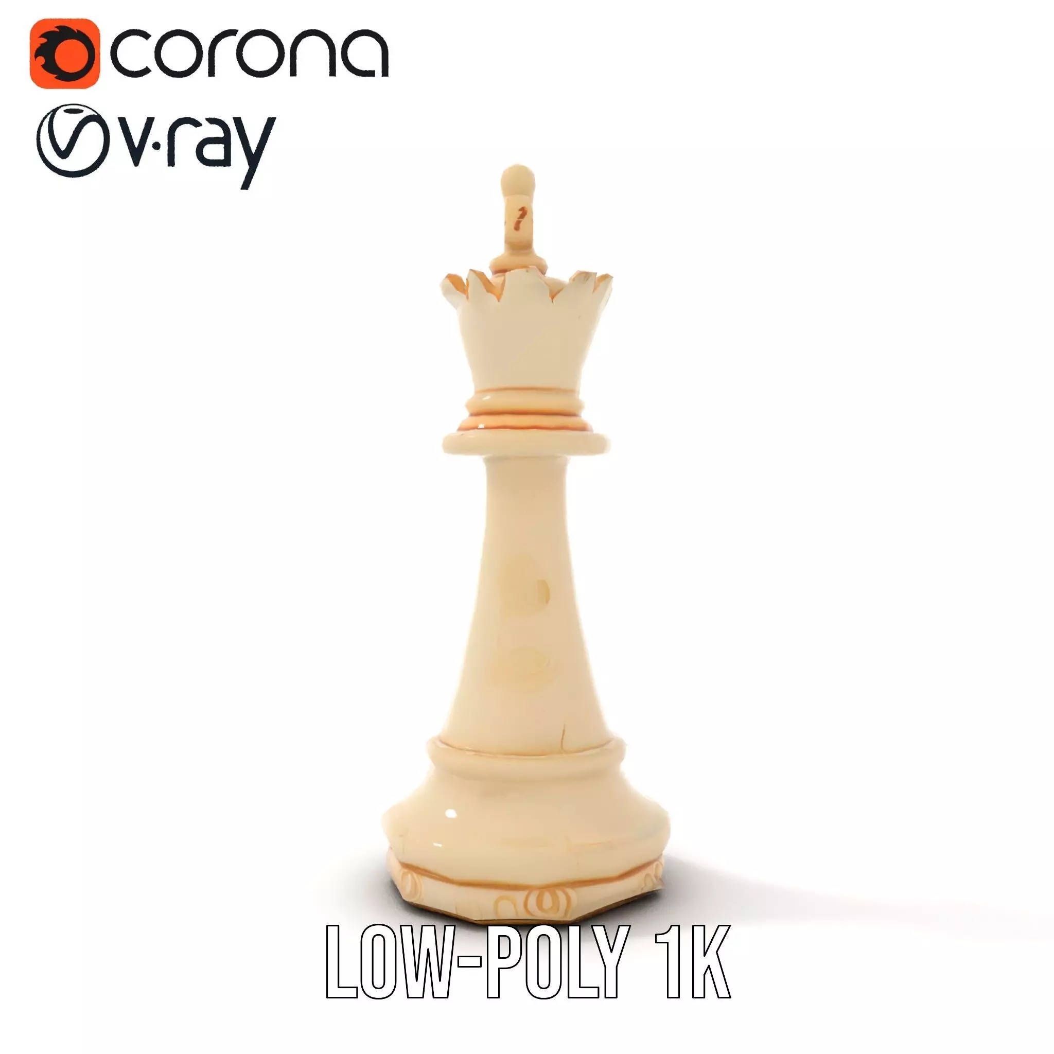Ivory Chess King model pack Low-poly 3D model_14