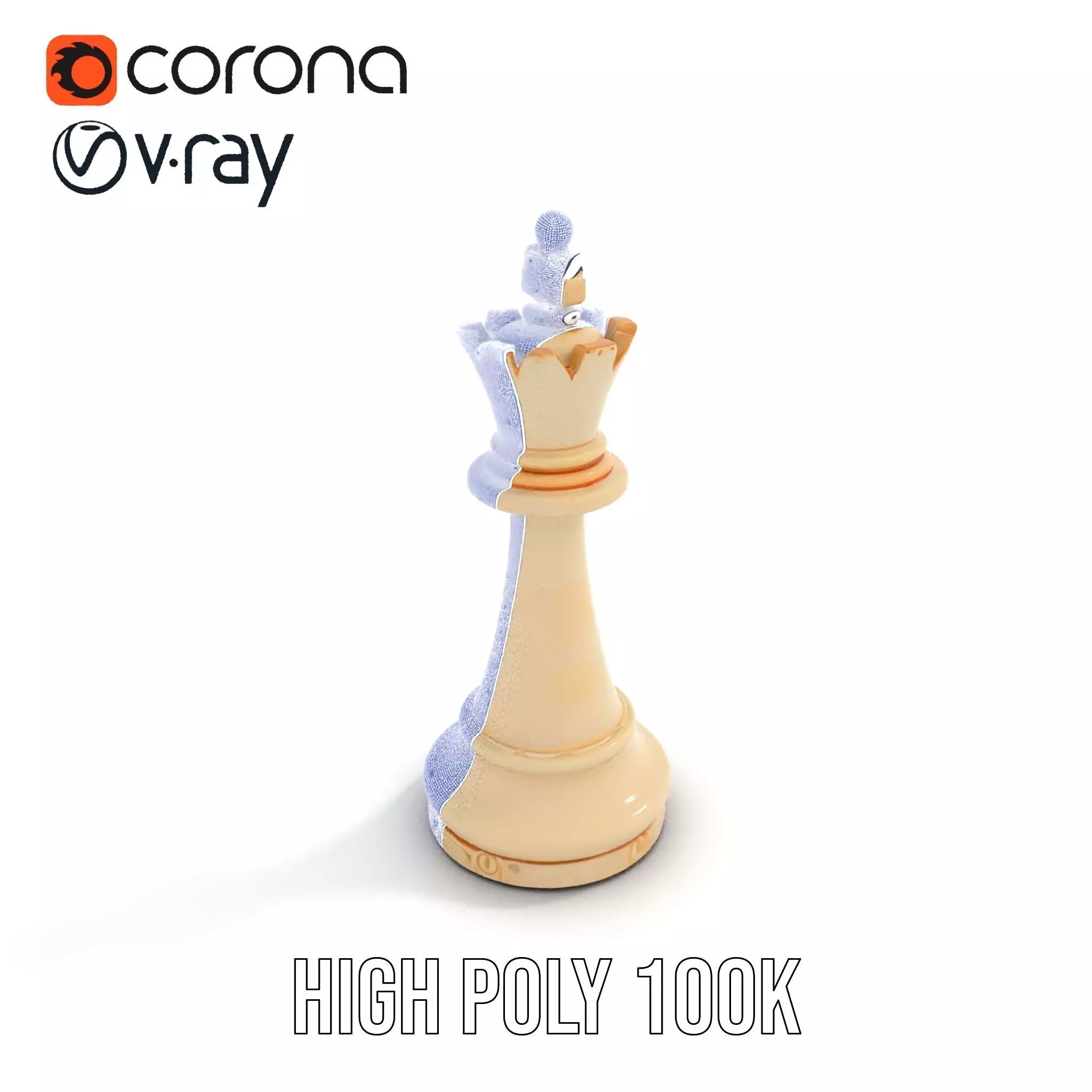 Ivory Chess King model pack Low-poly 3D model_20