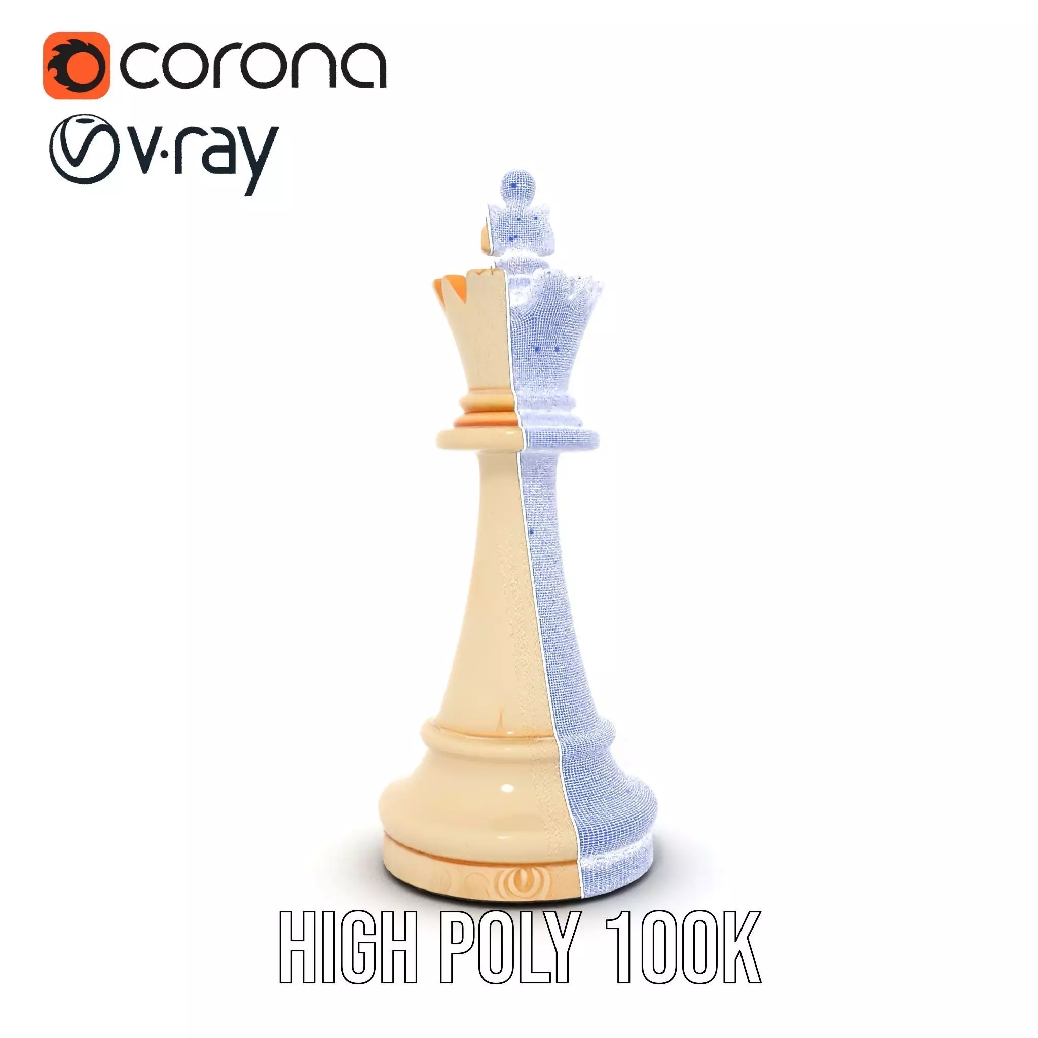 Ivory Chess King model pack Low-poly 3D model_34