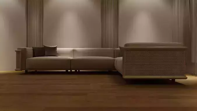 ITALIAN MINIMAL LSHAPE WITH WOOD NET