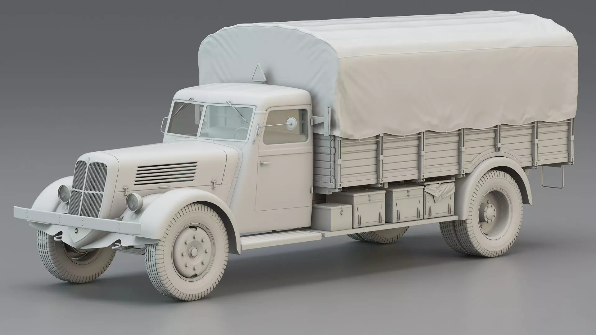 WWII French Military Cargo Truck 4t 3D model