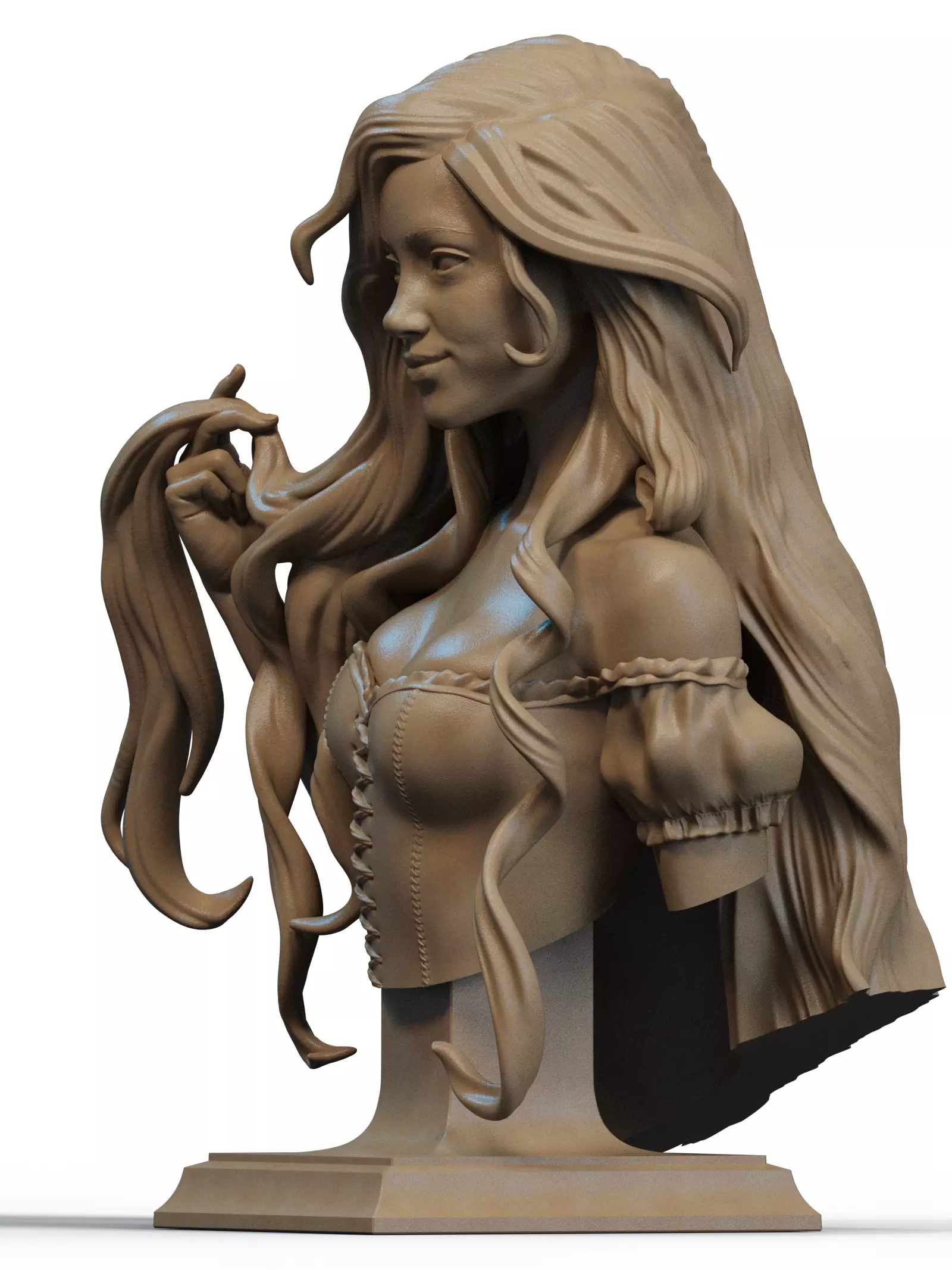 Rapunzel Bust 3D Print 3D print model_1
