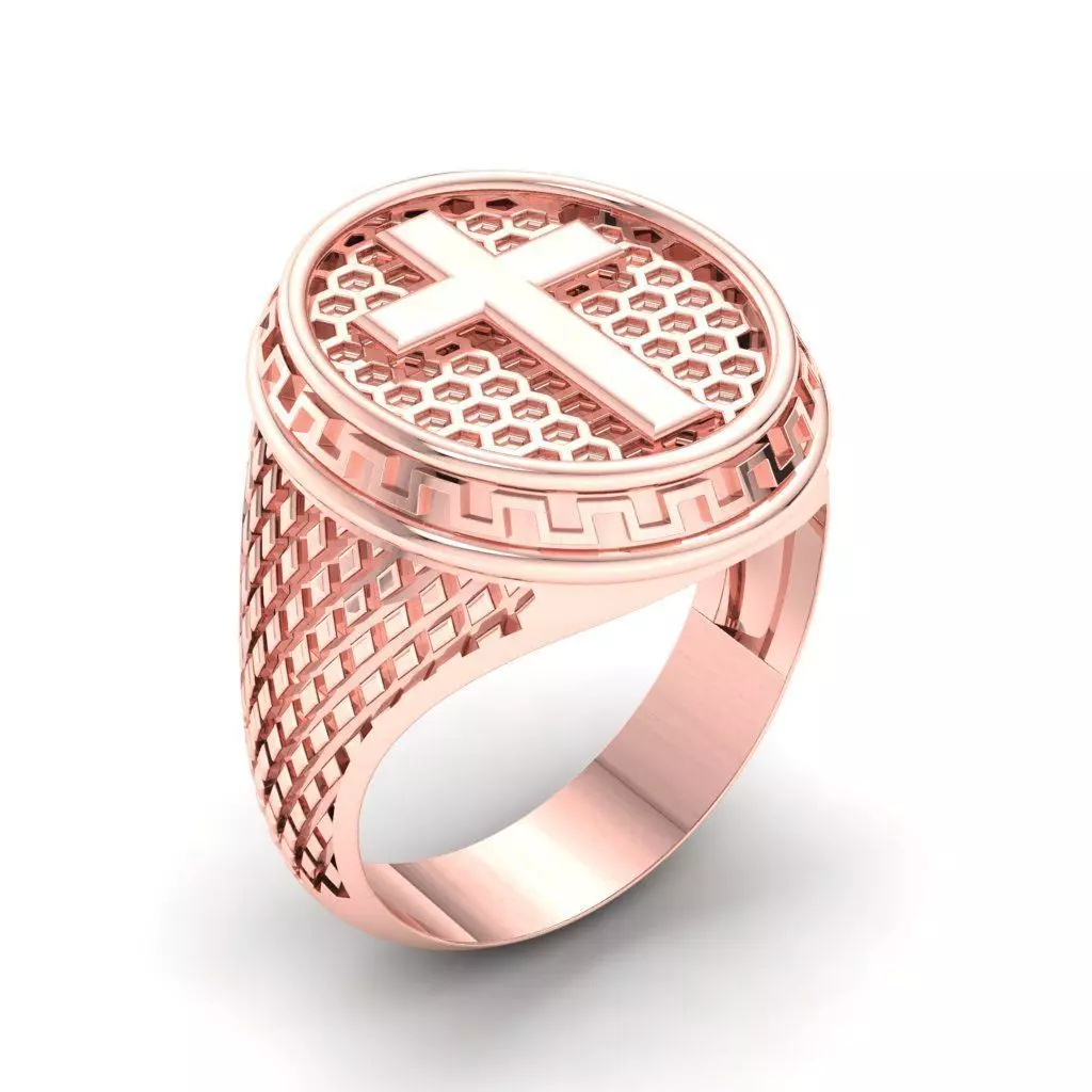 Cross Ring Stl file Customize you jewelry 3D print model_3