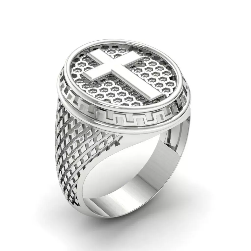 Cross Ring Stl file Customize you jewelry 3D print model_2
